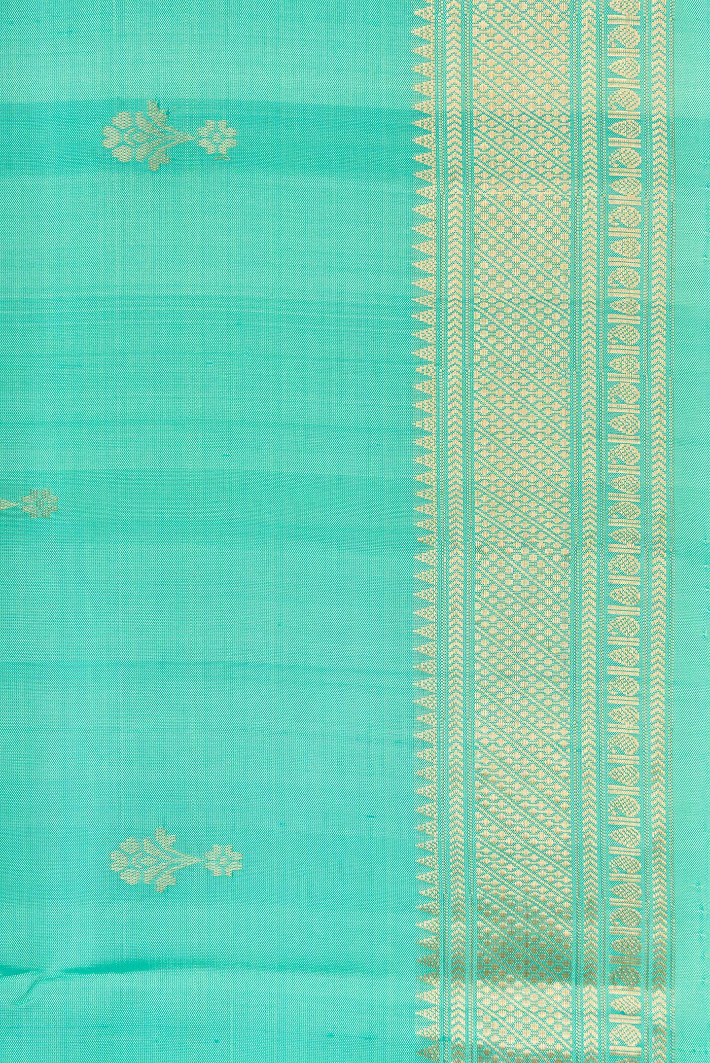 Turquoise Soft Silk Saree - Image 3