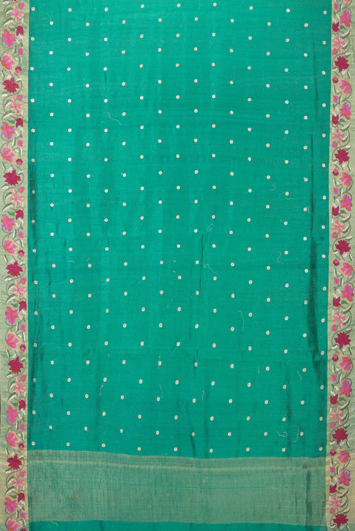 Green Tussar Silk Saree - Image 6