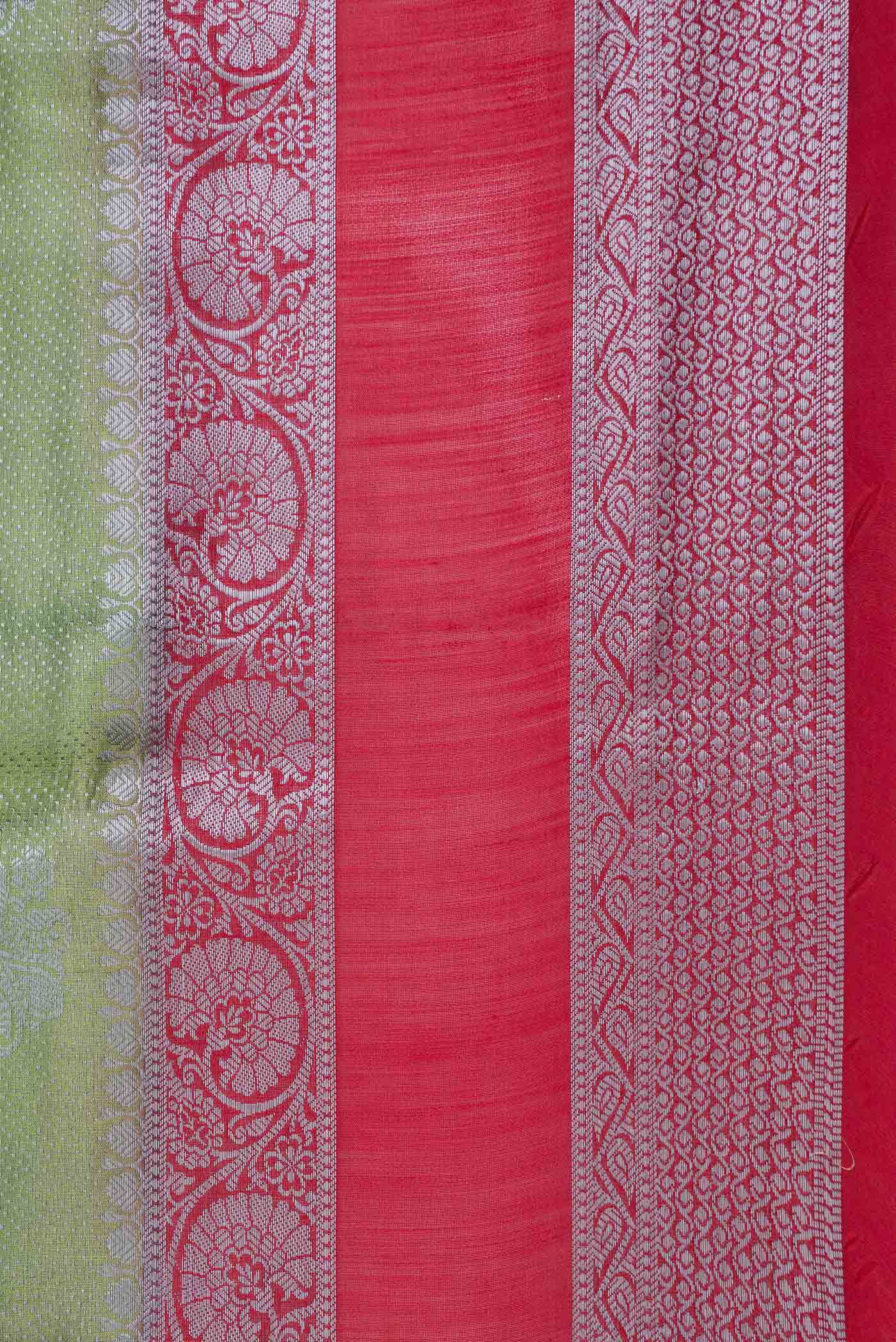Green Banarasi Raw Silk Saree - Image 3