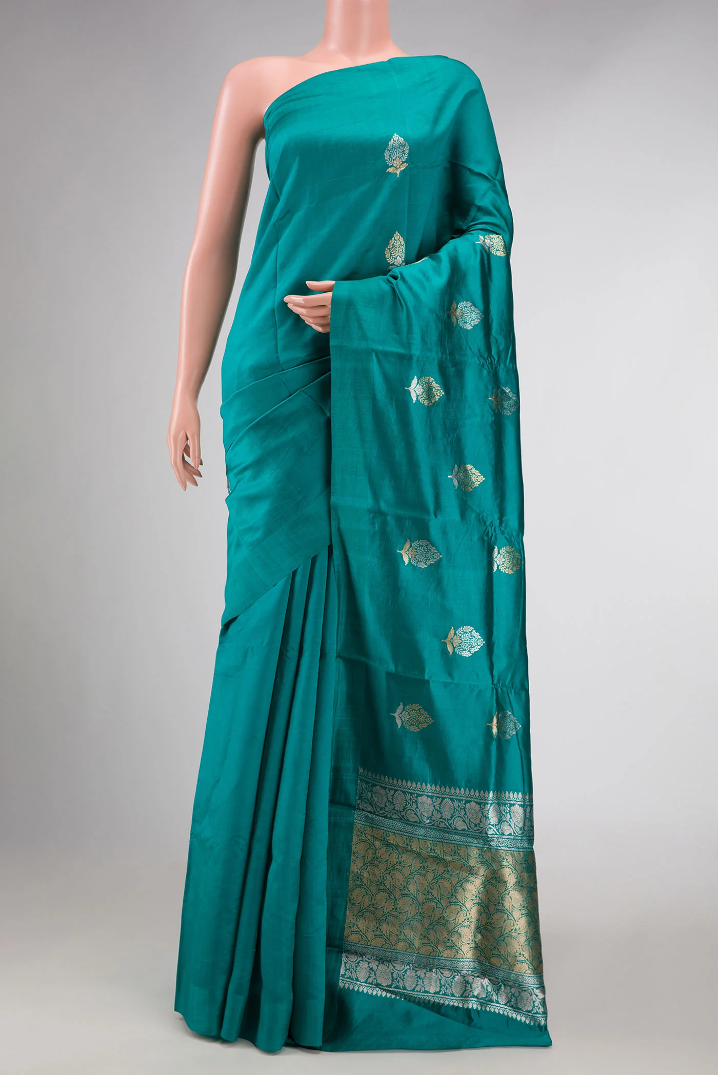 Blue Banarasi Katan Silk Saree