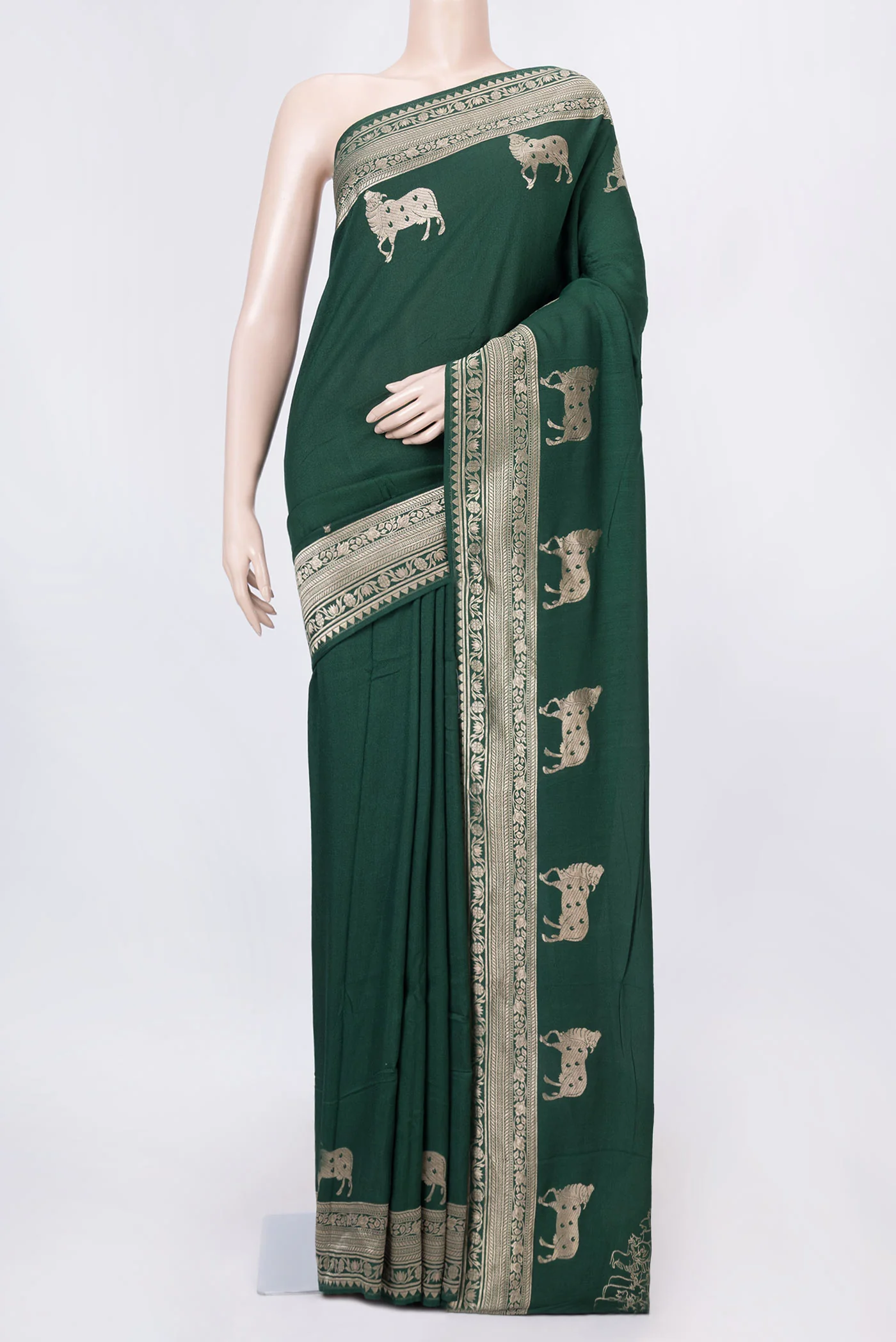 Green Dual Tone Tussar Silk Saree