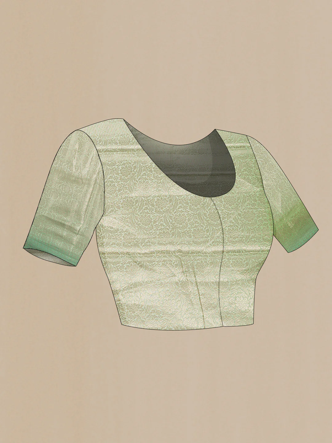 Green Banarasi Raw Silk Saree - Image 4