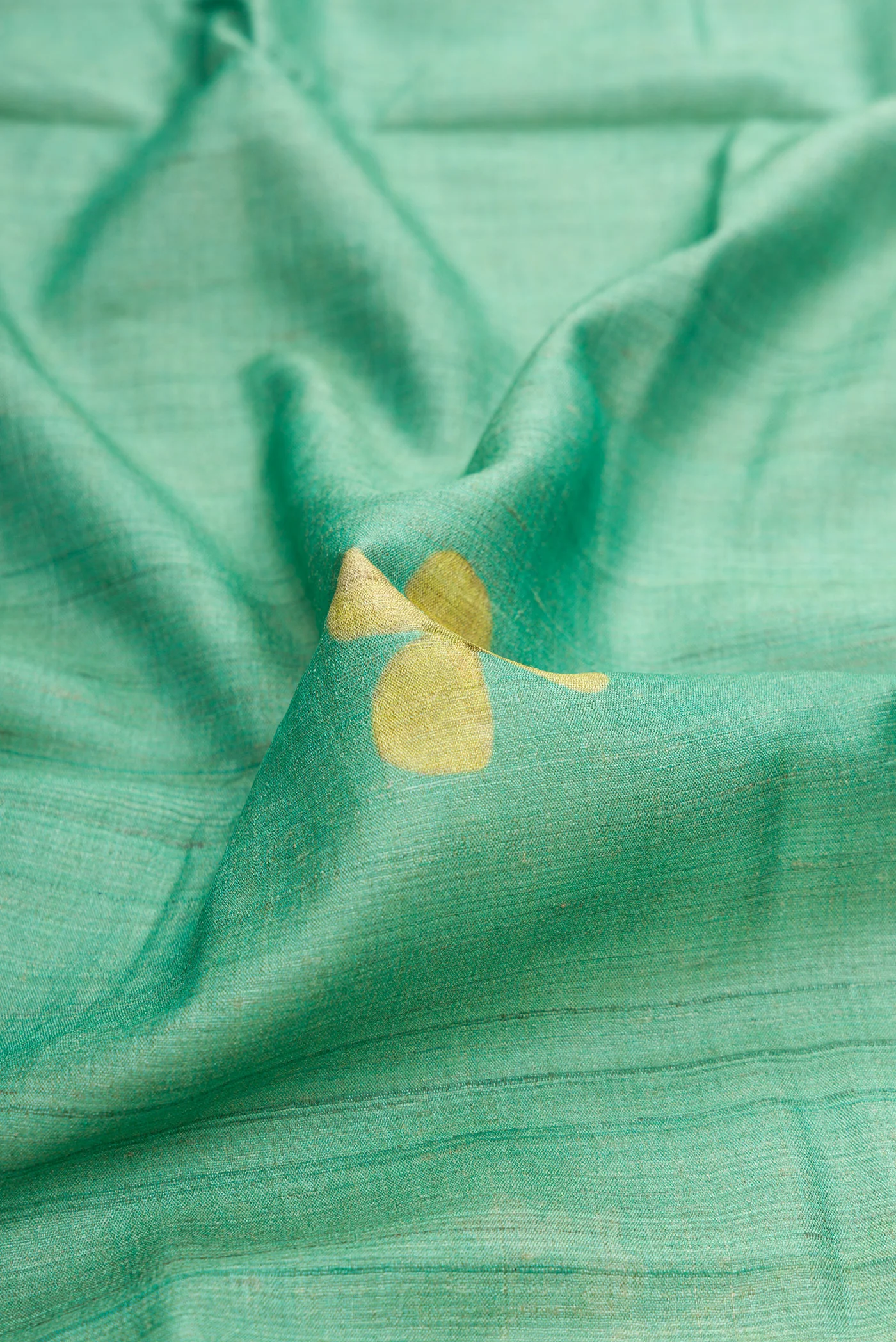 Sea Green Tussar Silk Saree - Image 2