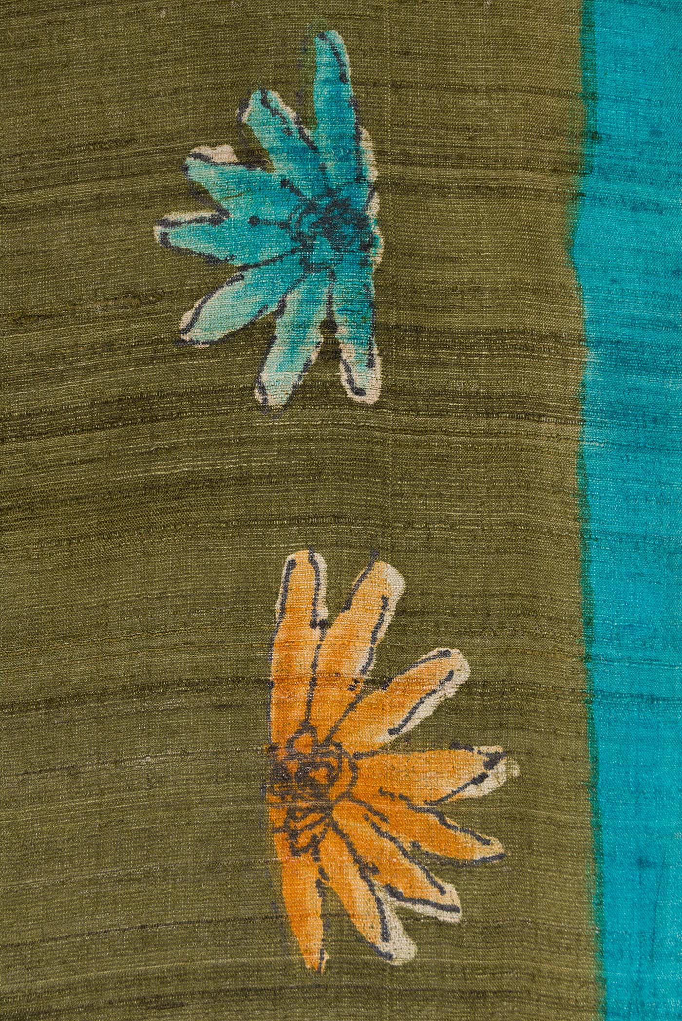 Green Tussar Silk Saree - Image 3