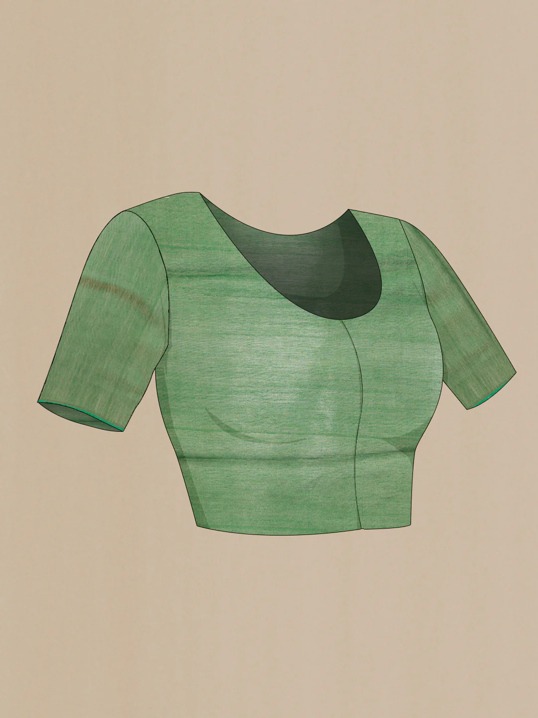 Green Tussar Silk Saree - Image 4