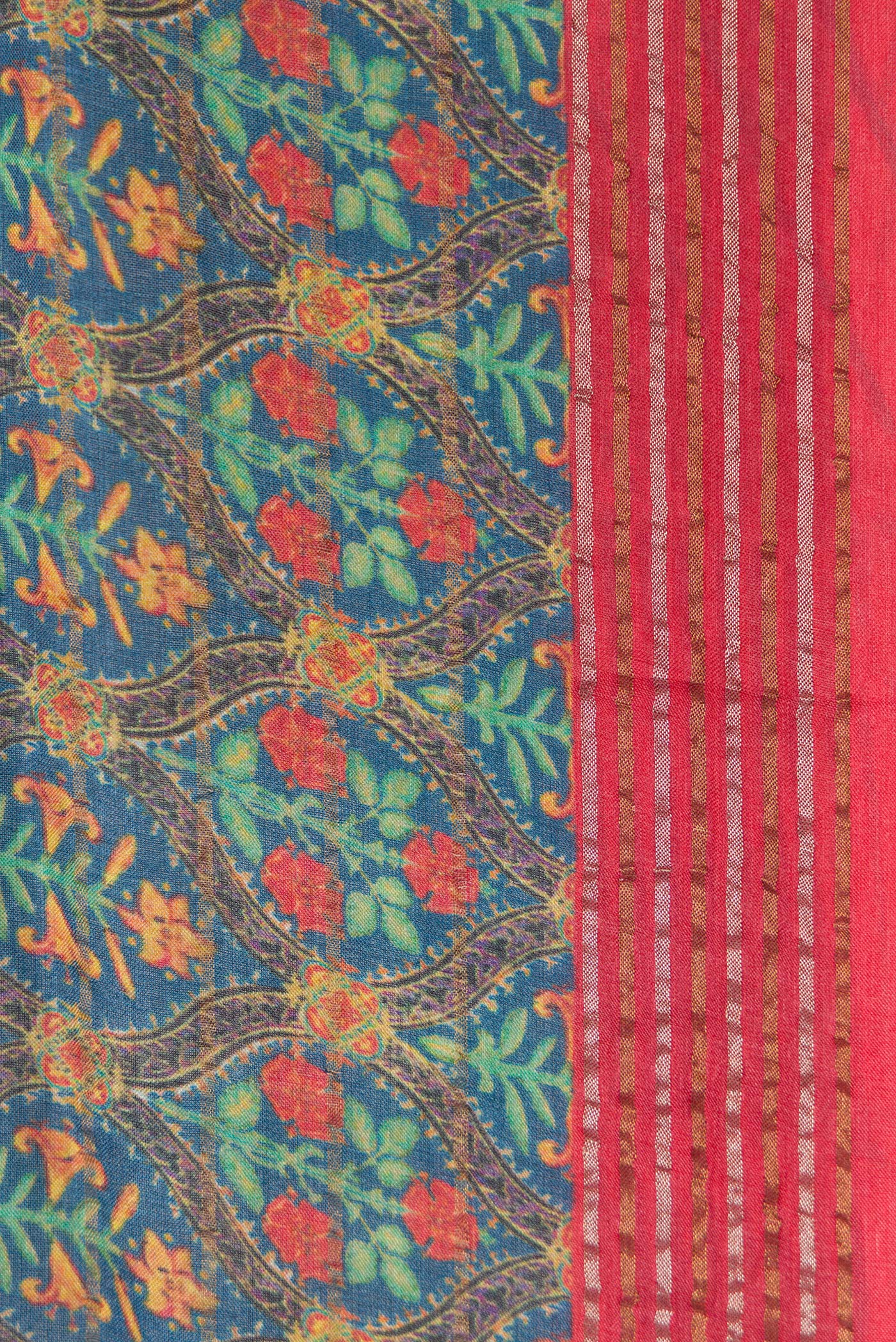 Blue Tussar Silk Saree - Image 3