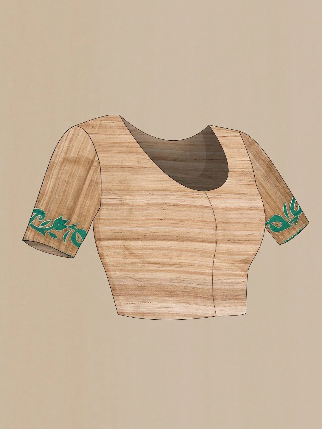 Green Dual Tone Tussar Silk Saree - Image 6