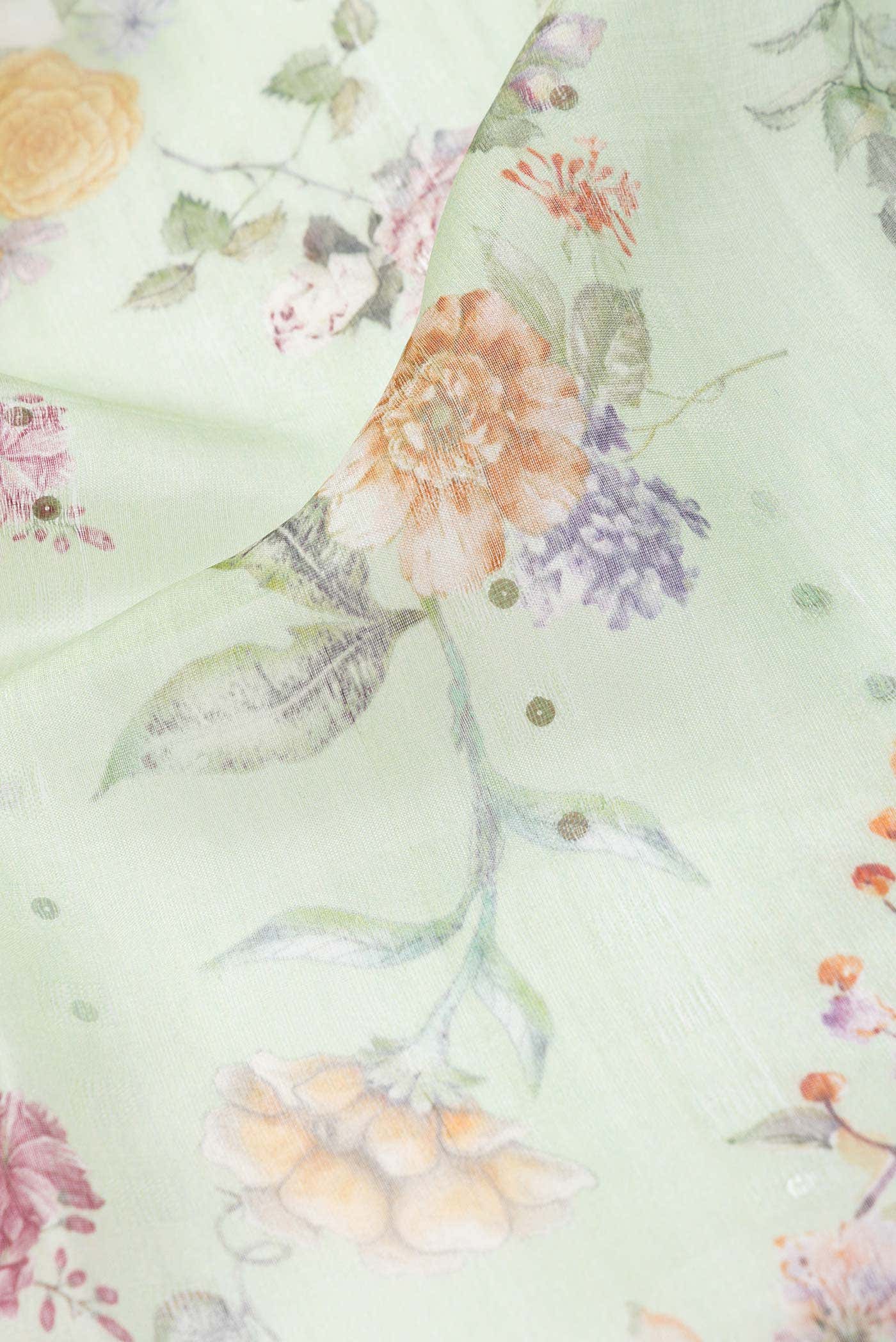 Green Dual Tone Tussar Silk Saree - Image 2