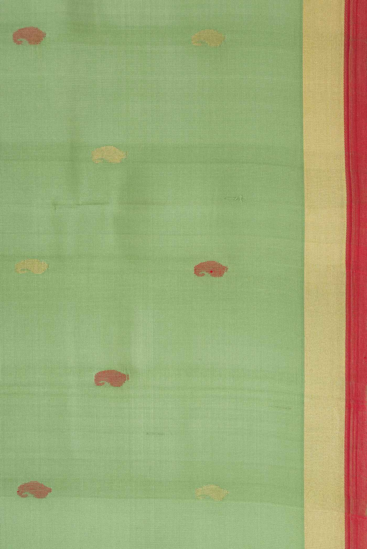 Sage Green Uppada Silk Saree - Image 3