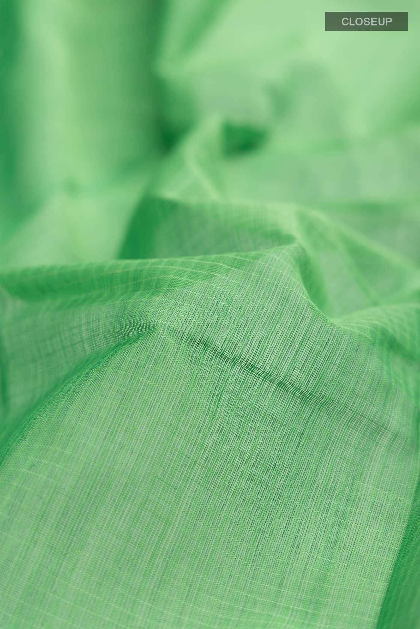 Green Gadwal cotton Saree - Image 2