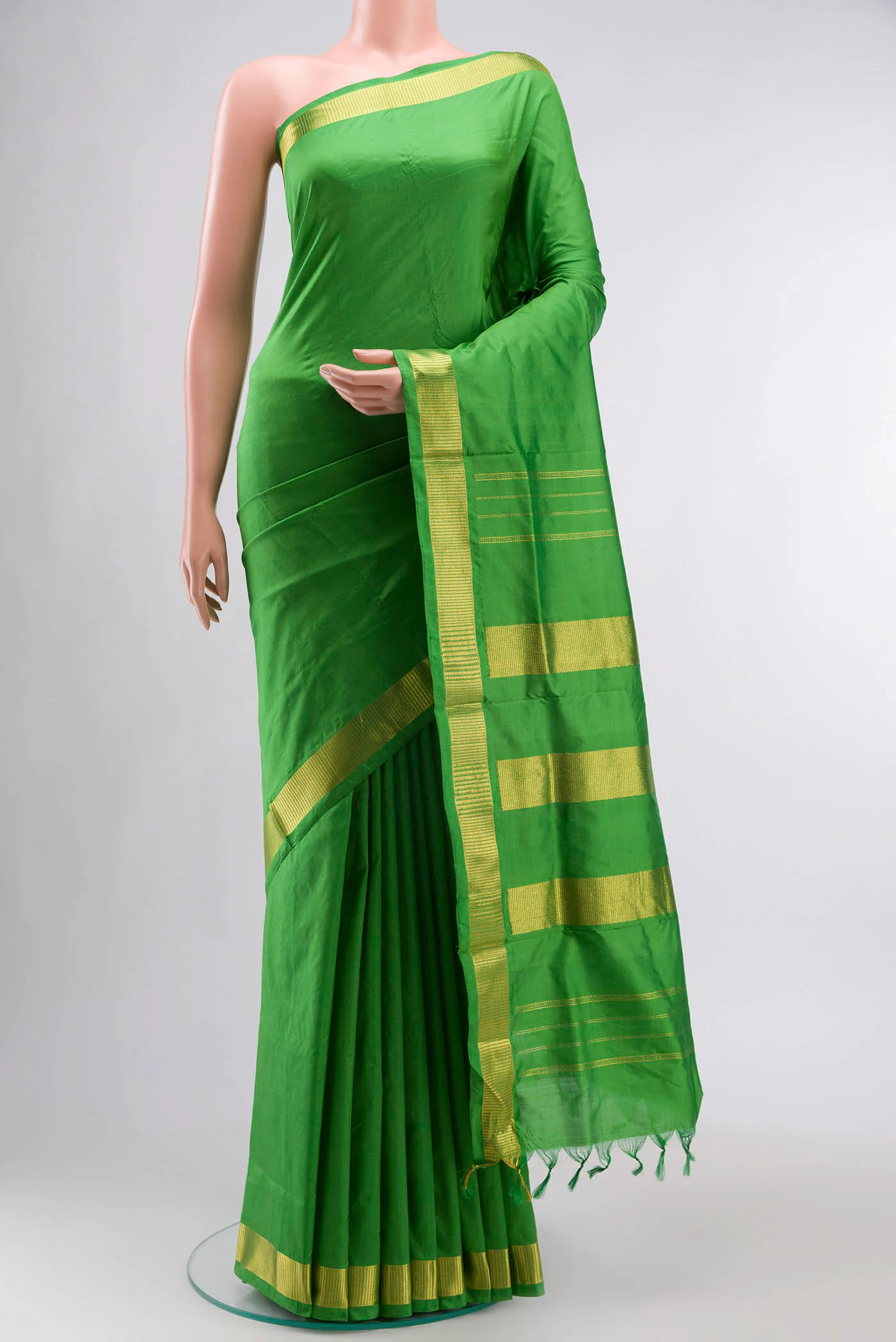Green Kanjivaram Silk Nine Yards Saree