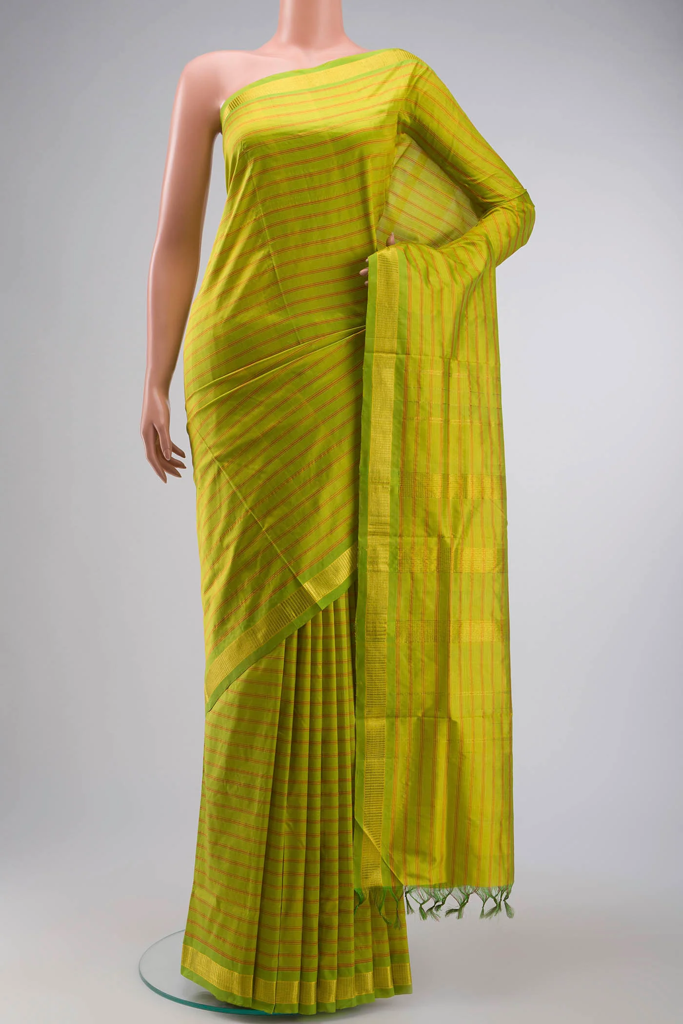 Green Kanjivaram Silk Nine Yards Saree