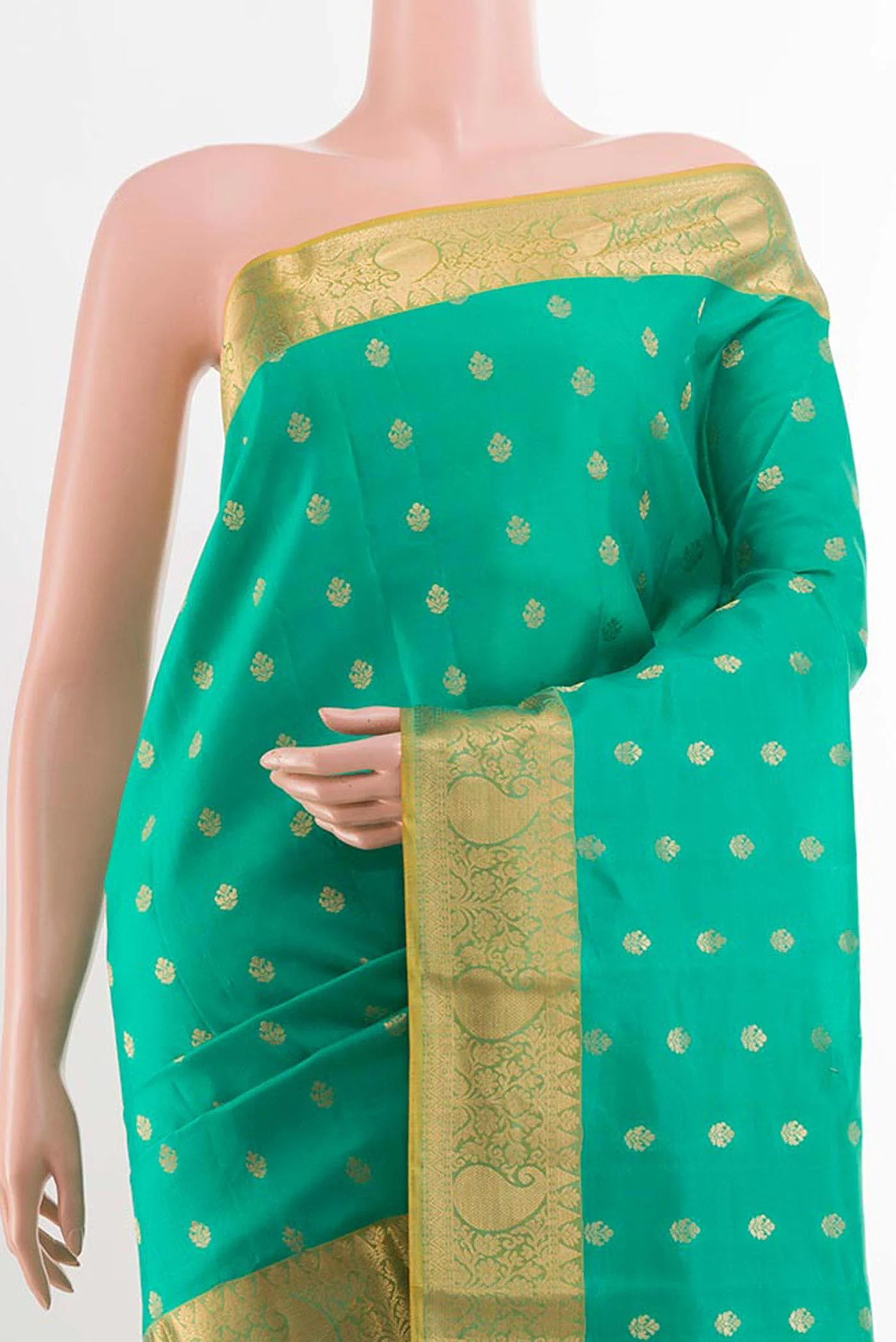 Green Kanjivaram Silk Saree - Image 2