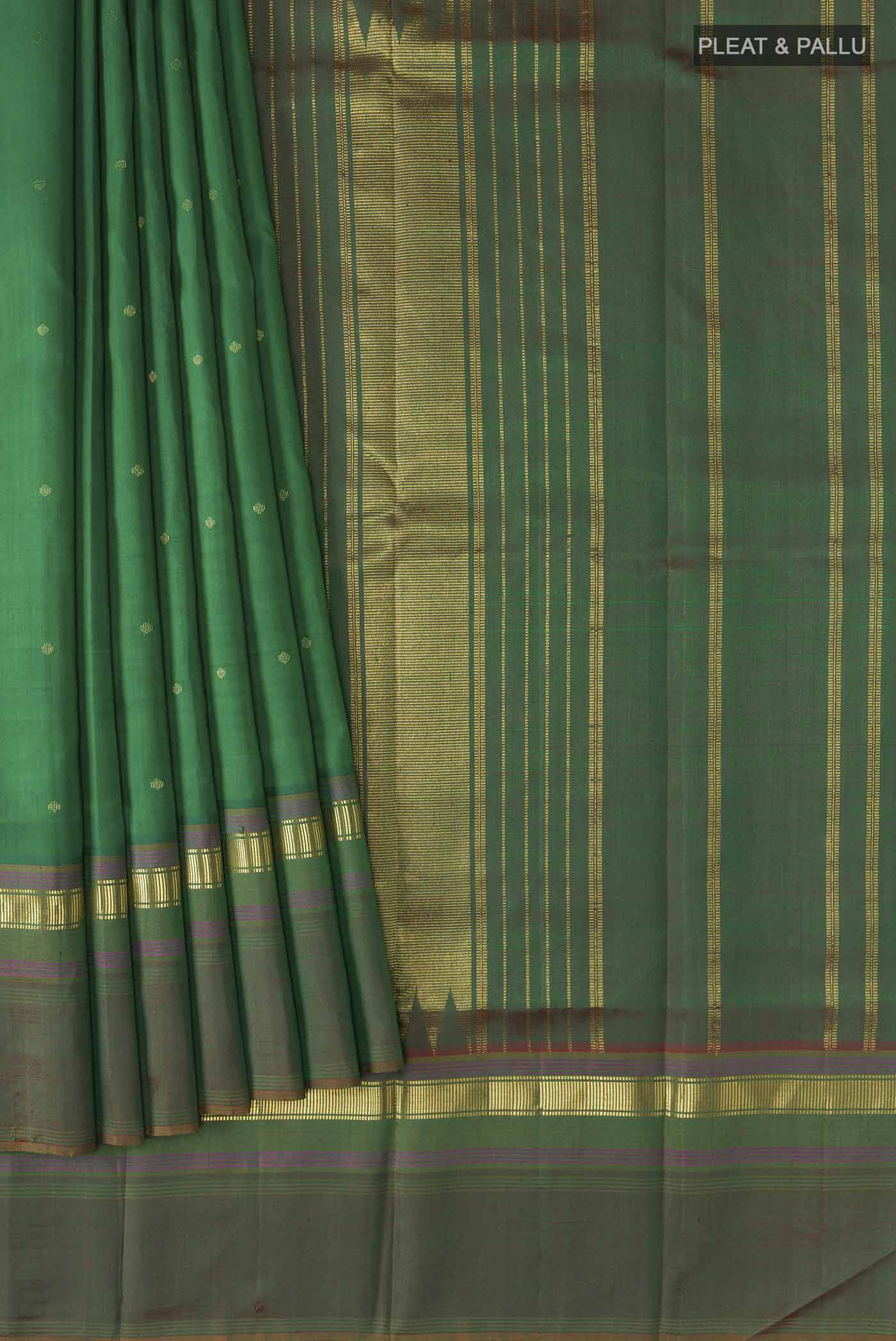 Green Kanjivaram Silk Saree - Image 4
