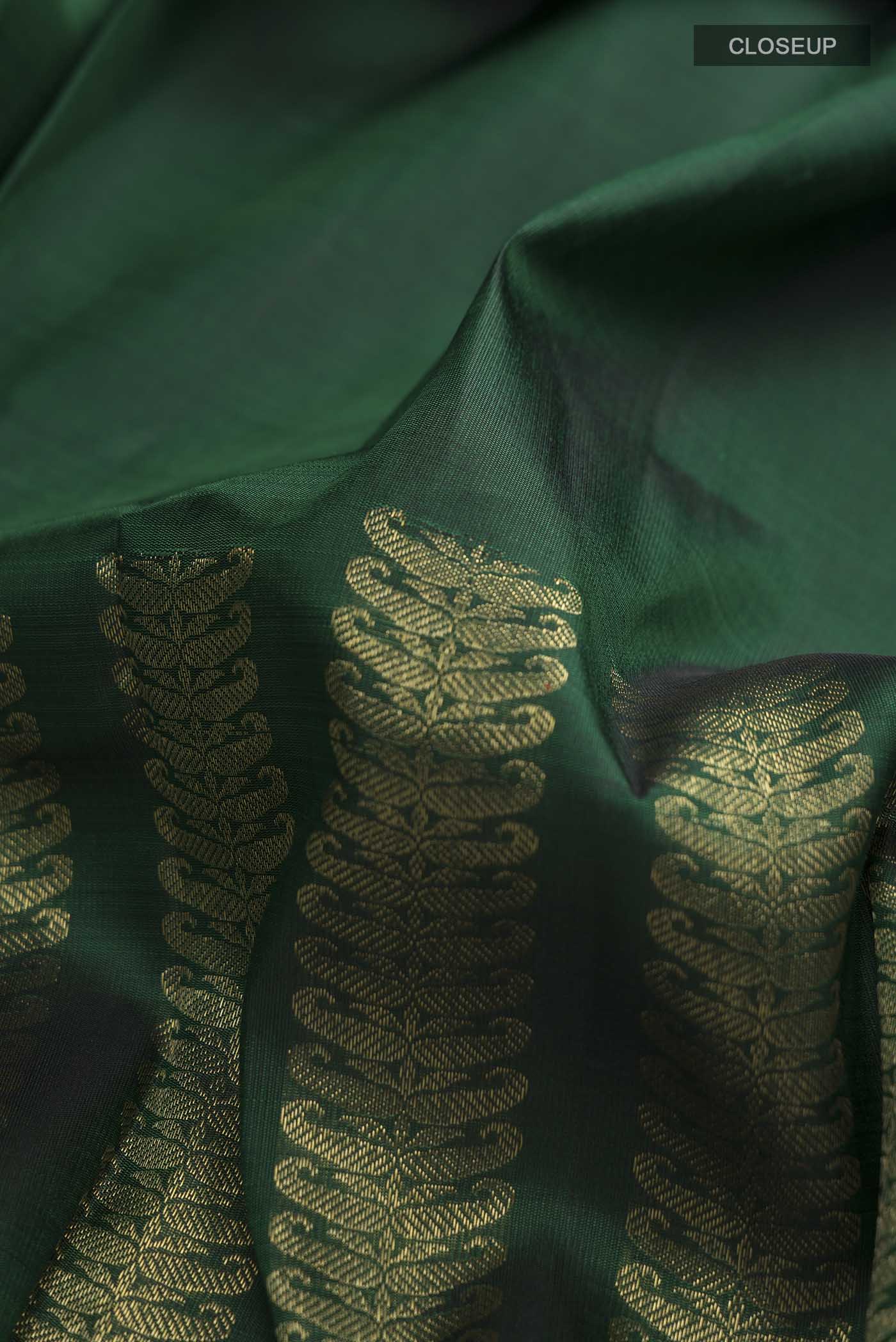 Green Kanchipuram Silk Saree - Image 2