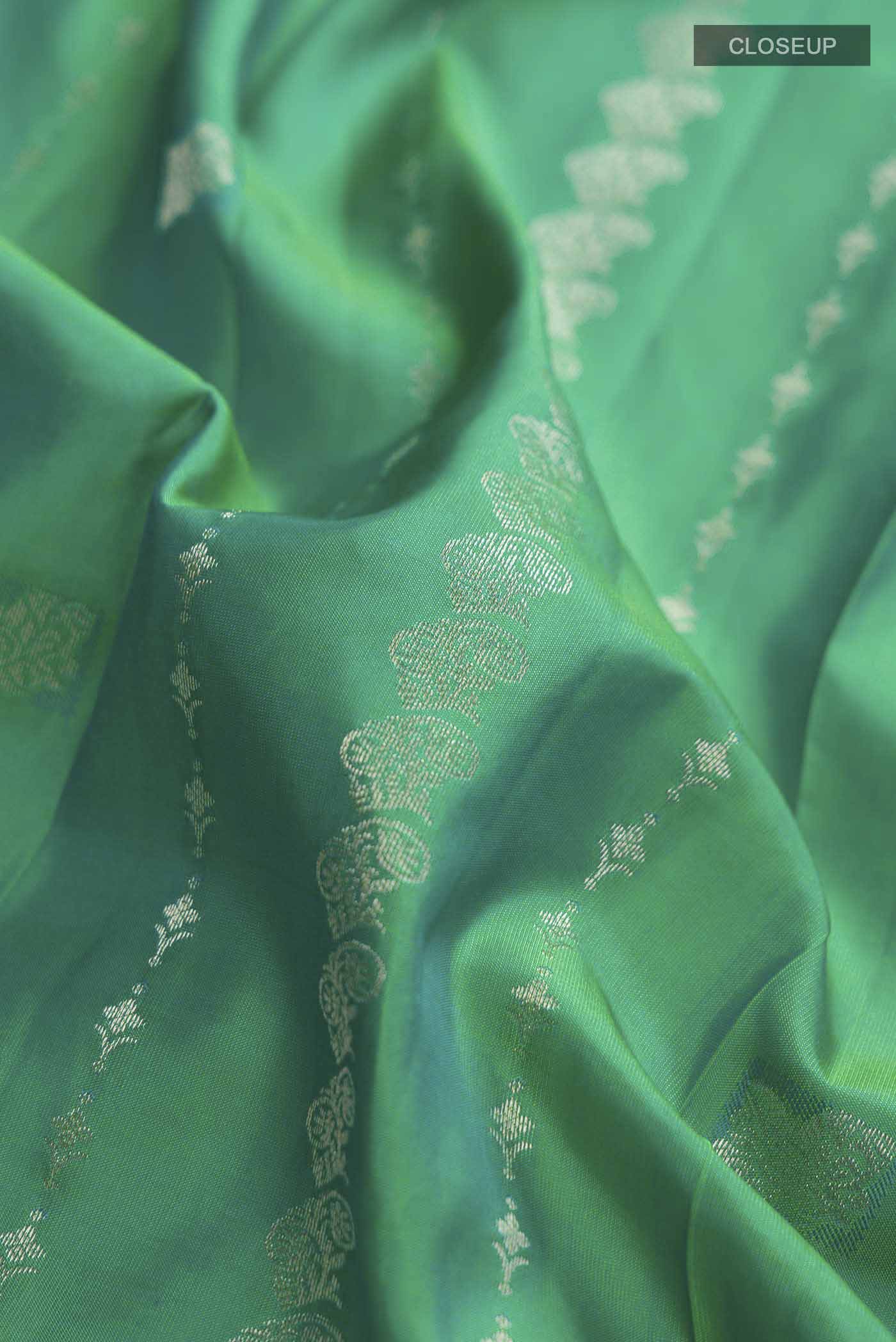 Green Kanchipuram Silk Saree - Image 2