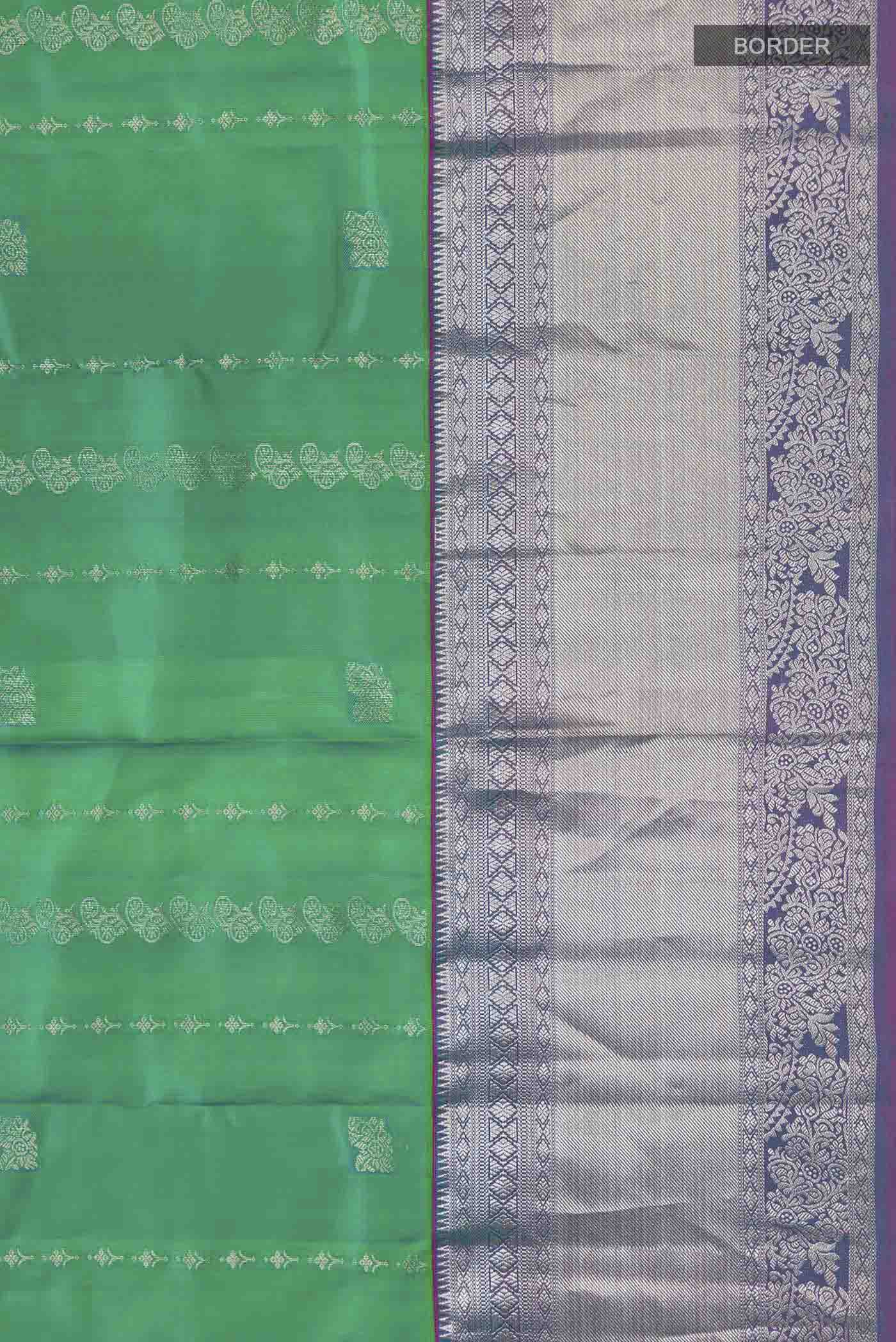 Green Kanchipuram Silk Saree - Image 3