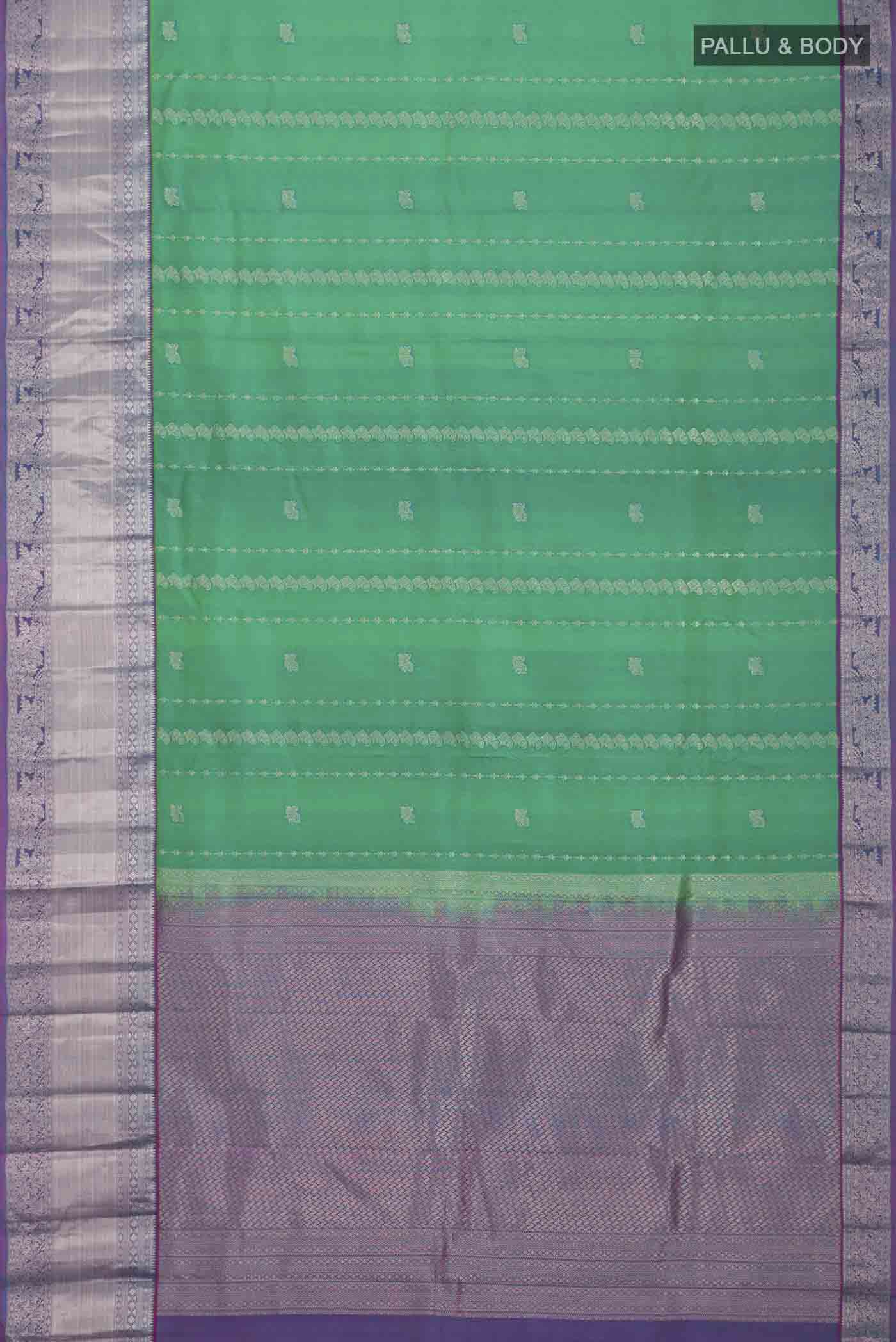 Green Kanchipuram Silk Saree - Image 6
