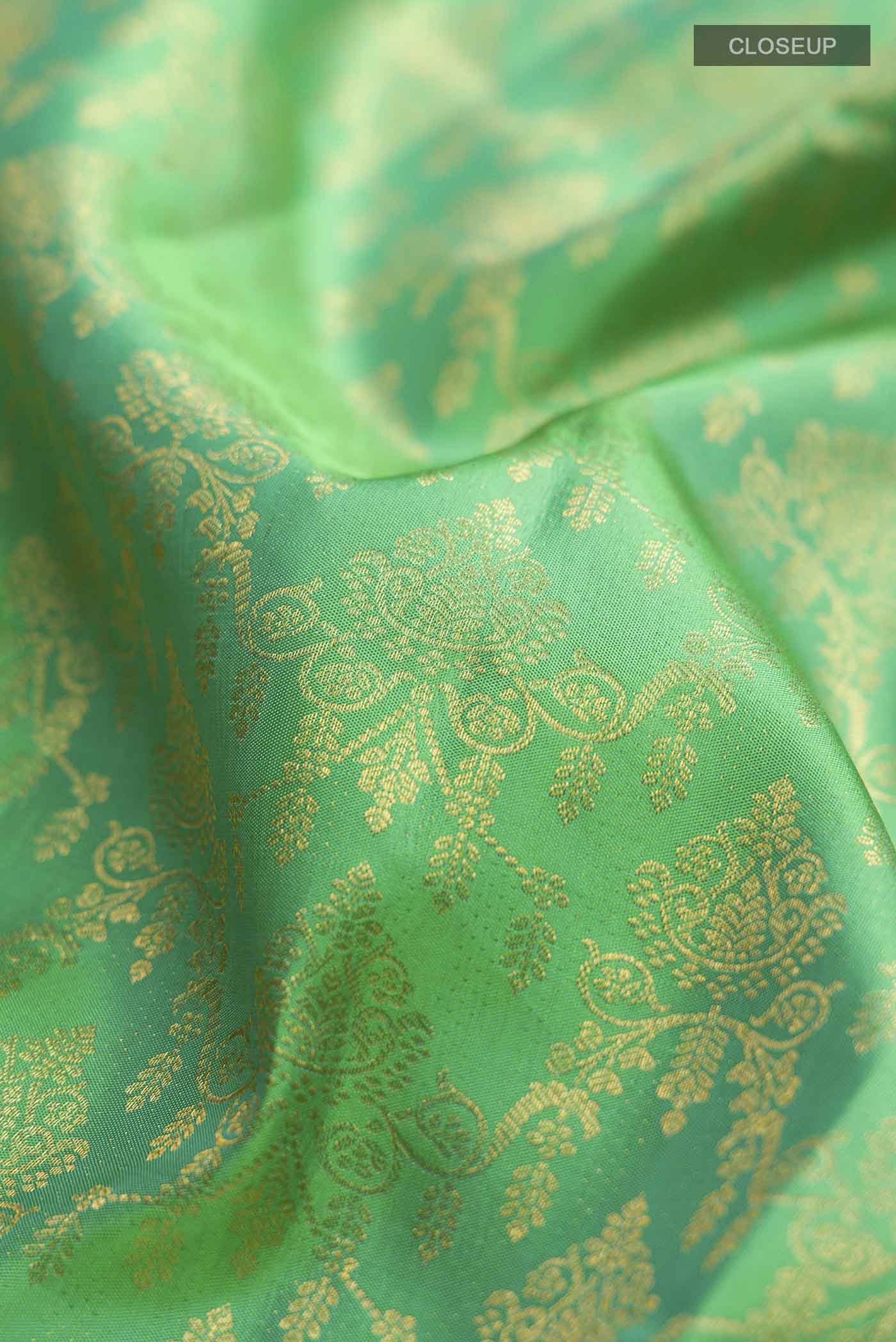 Green Kanchipuram Silk Saree - Image 2