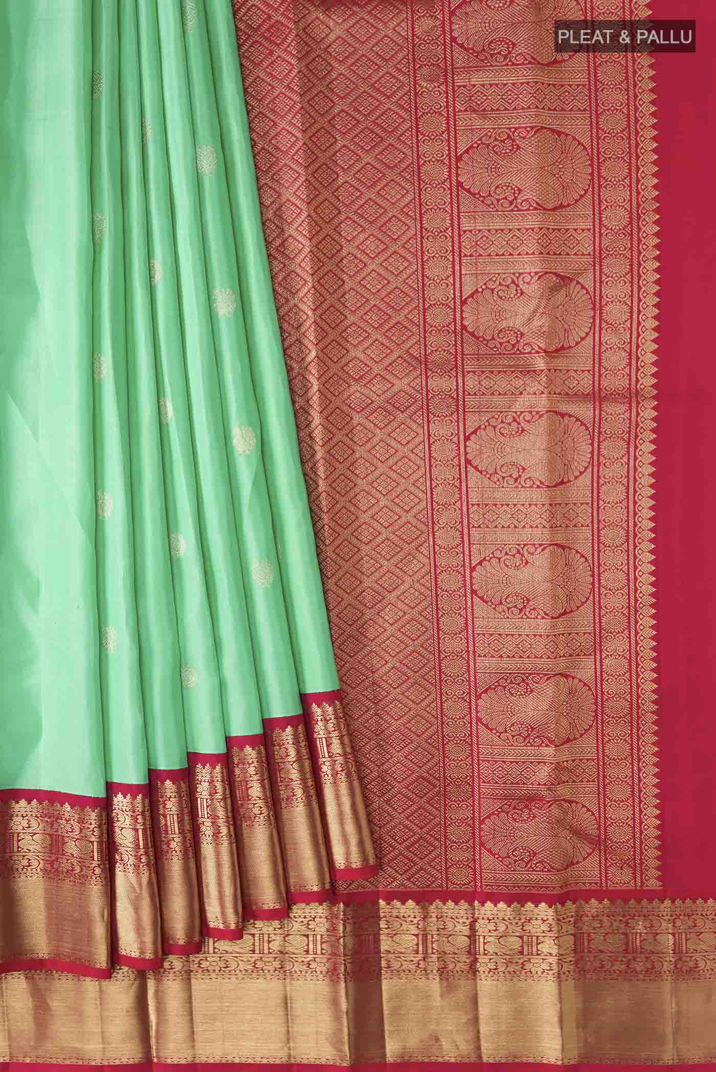 Green Kanjivaram Silk Saree - Image 4