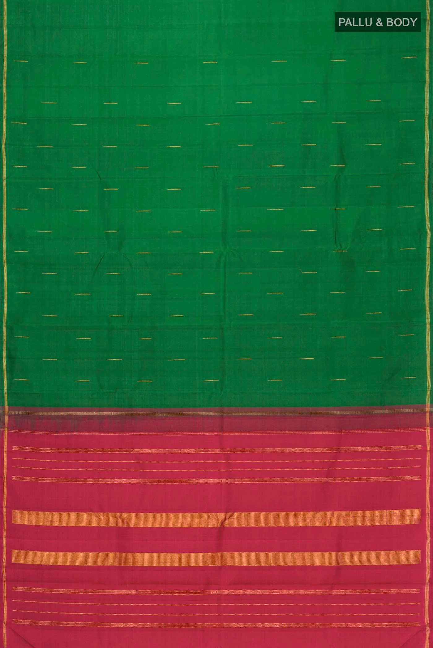 Green Kanchipuram Silk Saree - Image 6
