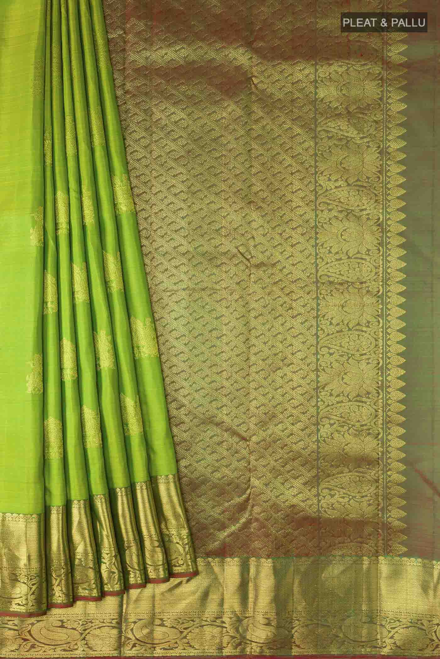 Green Kanjivaram Silk Saree - Image 4