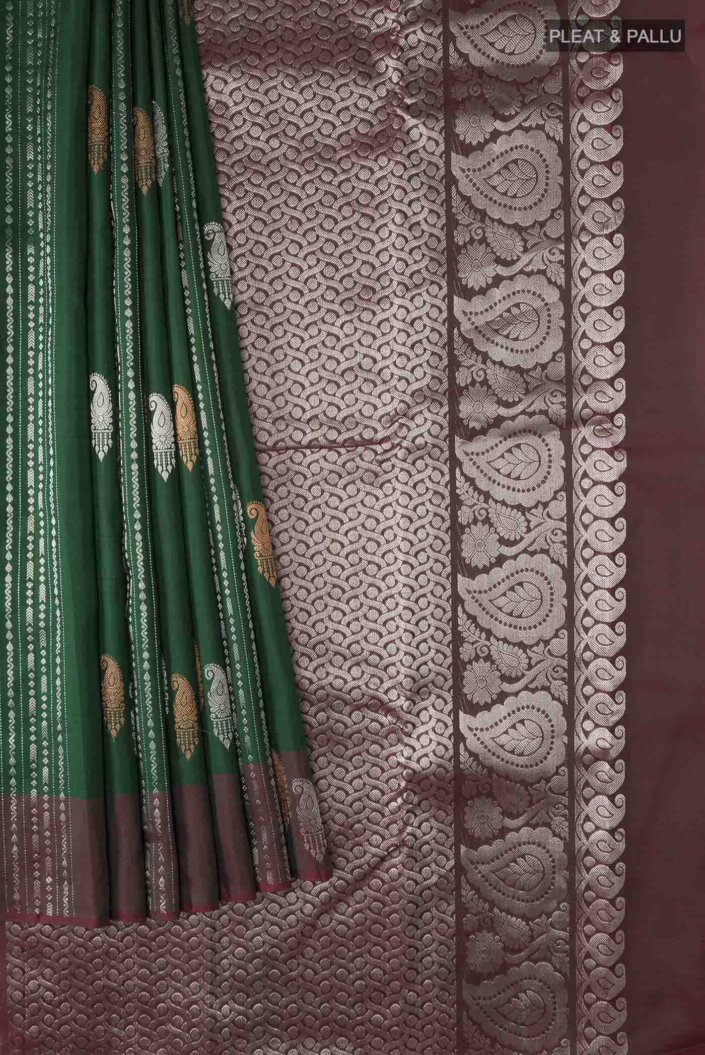 Green Kanjivaram Silk Saree - Image 4