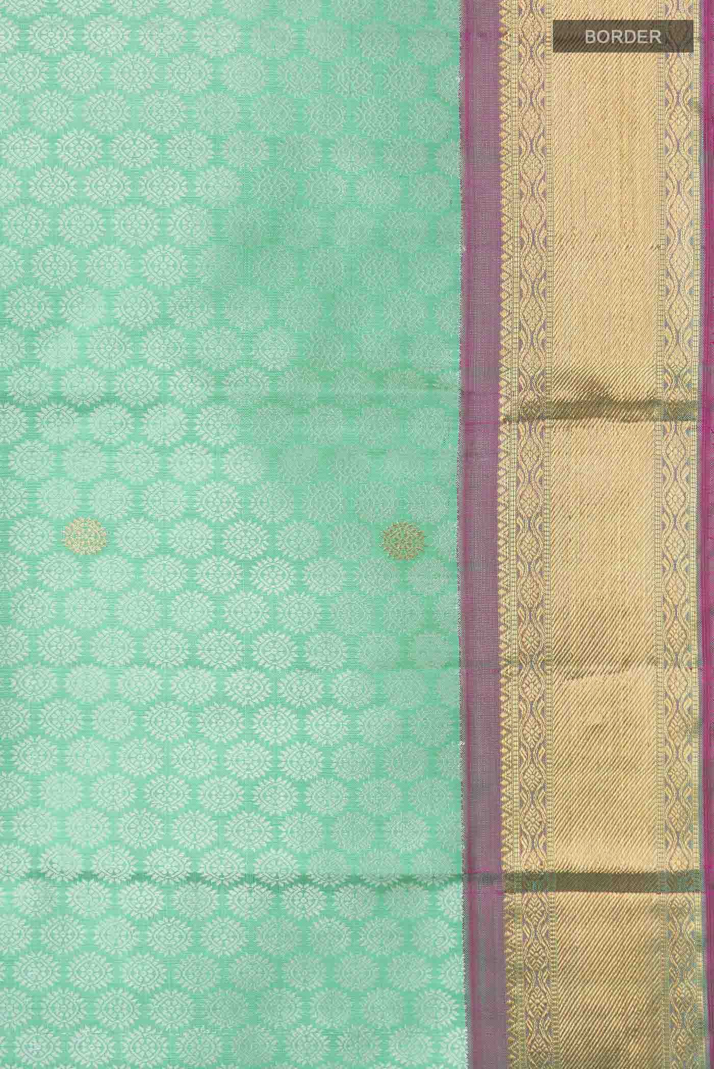 Green Kanchipuram Silk Saree - Image 3