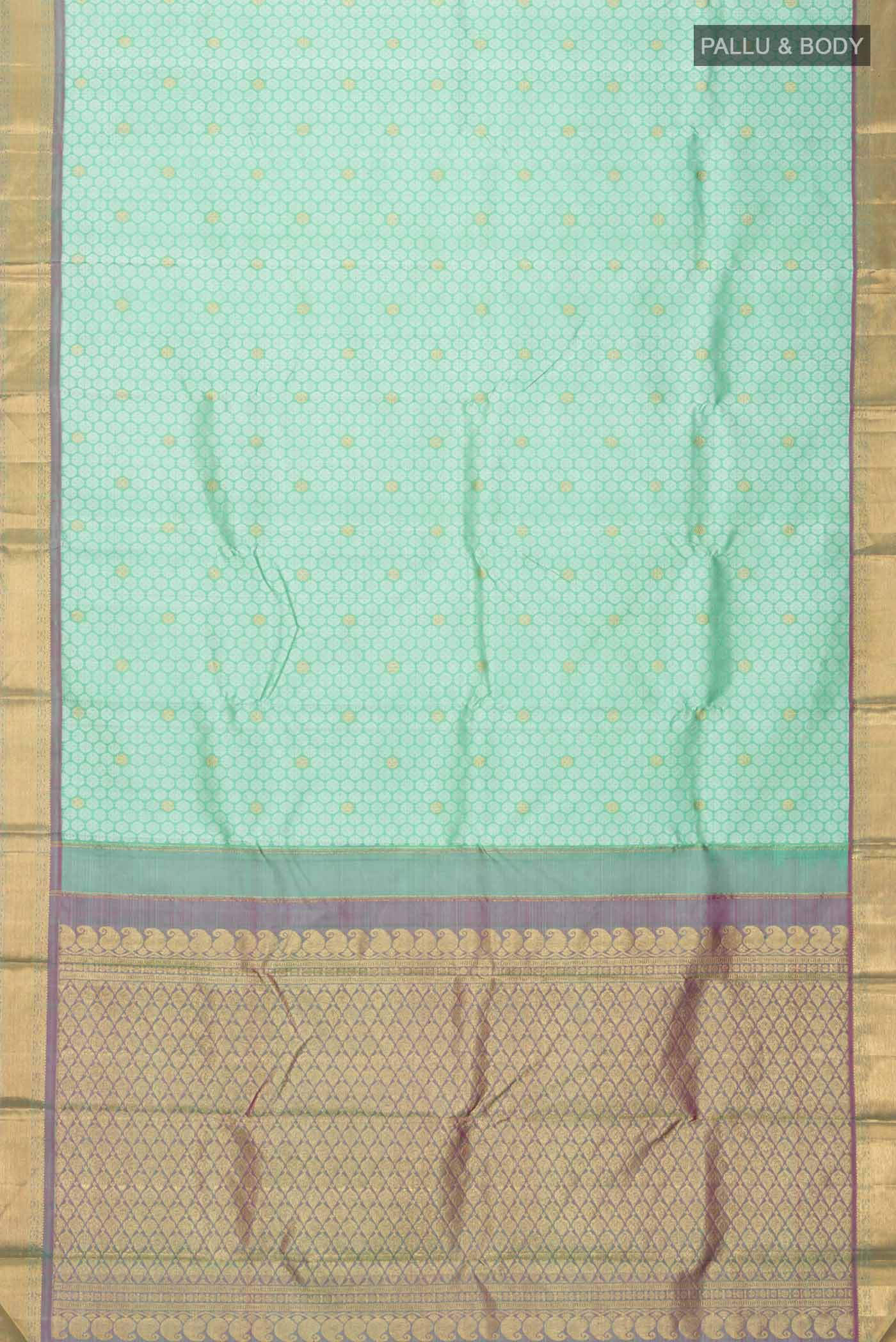 Green Kanchipuram Silk Saree - Image 6