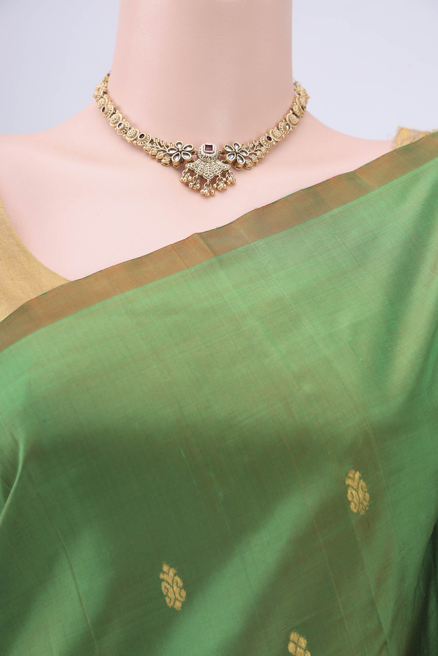 Green Kanjivaram Silk Saree - Image 2