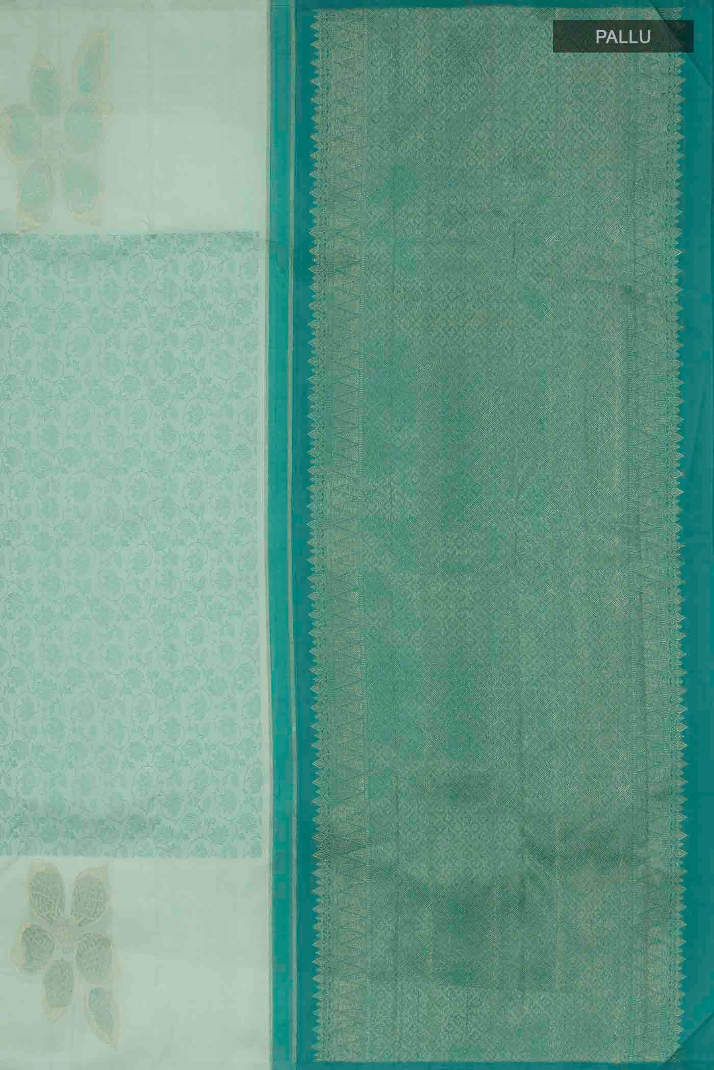 Green Kanchipuram Silk Saree - Image 7