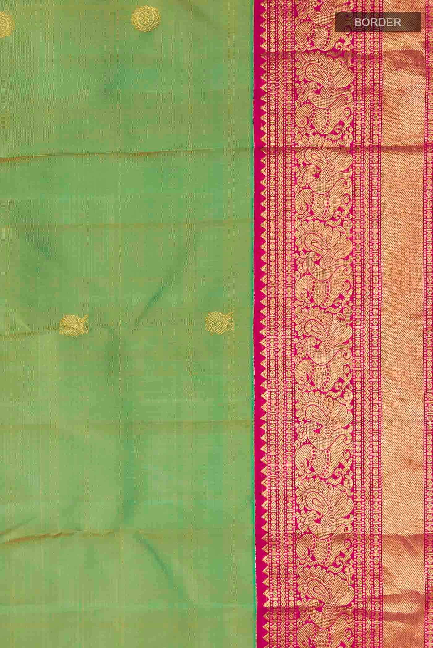 Green Kanjivaram Silk Saree - Image 3