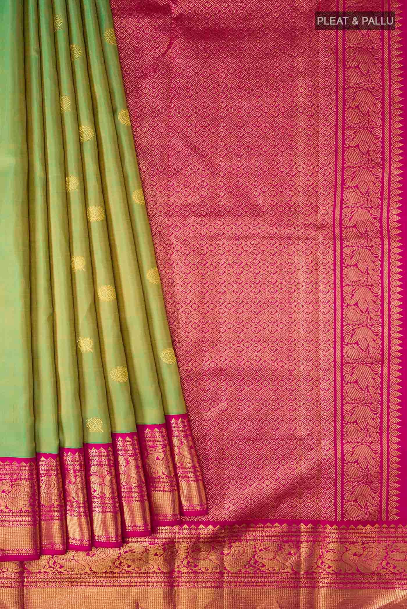 Green Kanjivaram Silk Saree - Image 4
