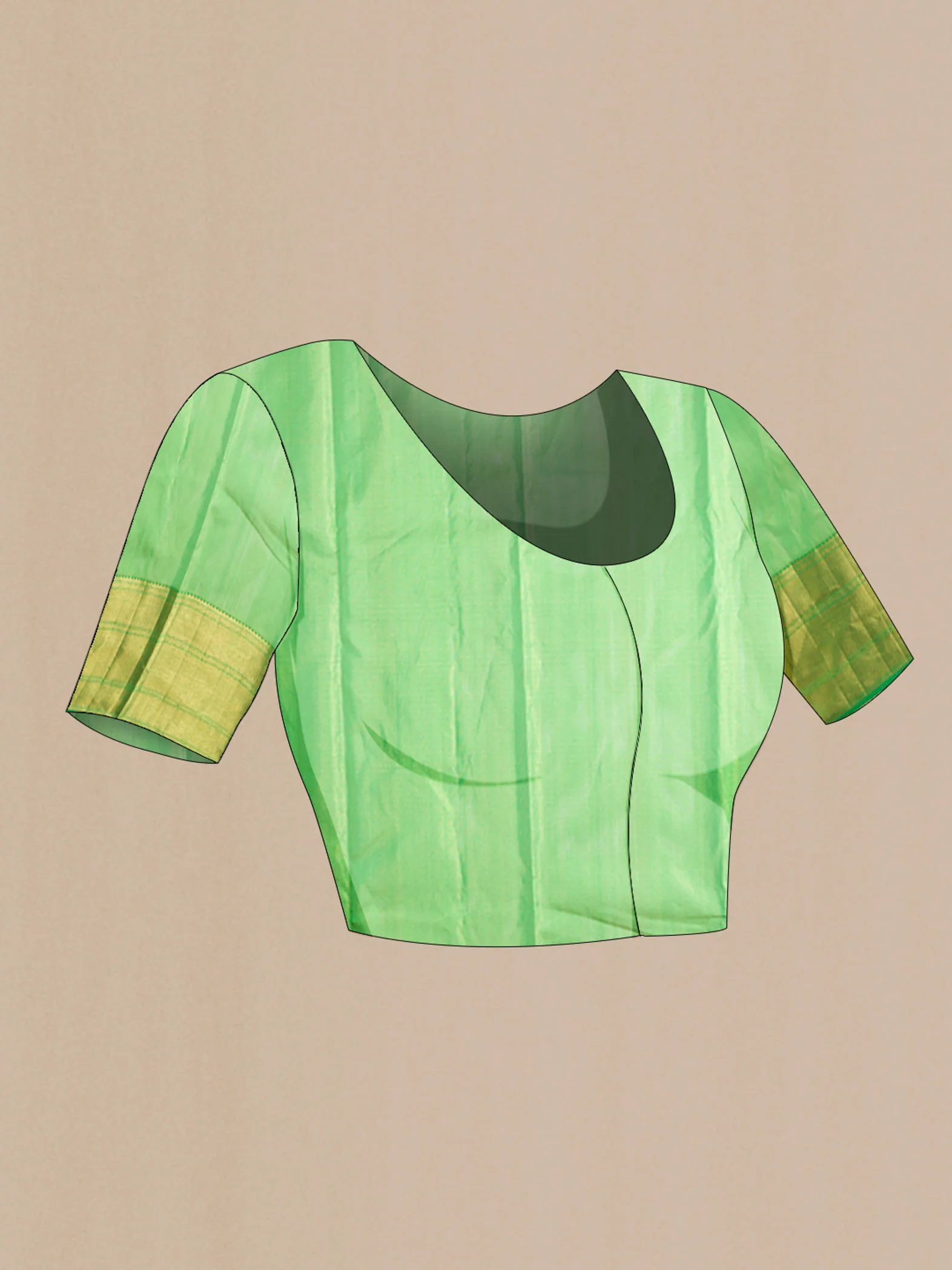Green Kanchipuram Silk Saree - Image 5