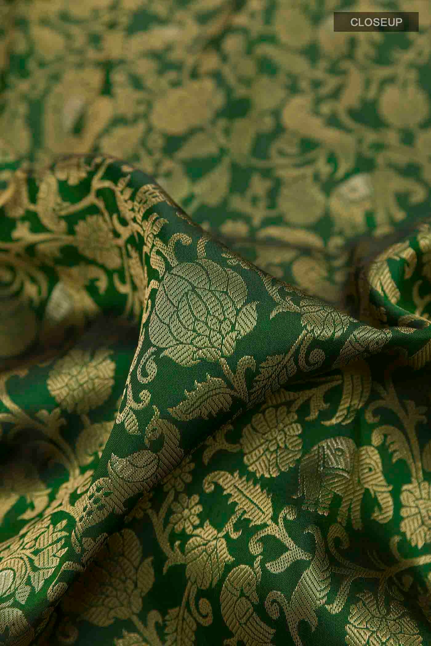 Green Kanjivaram Silk Saree - Image 2