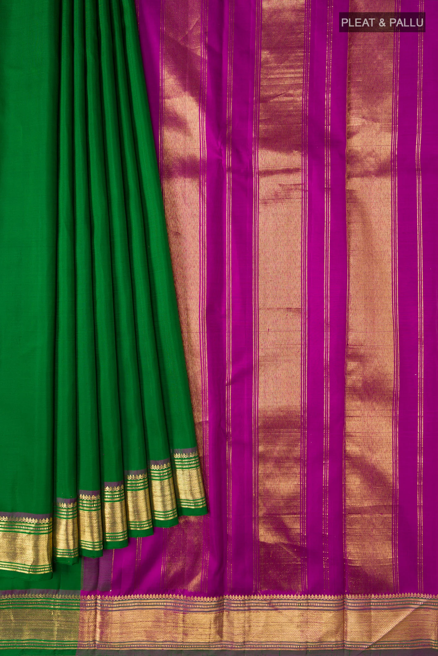 Green Kanchipuram Silk Saree - Image 4