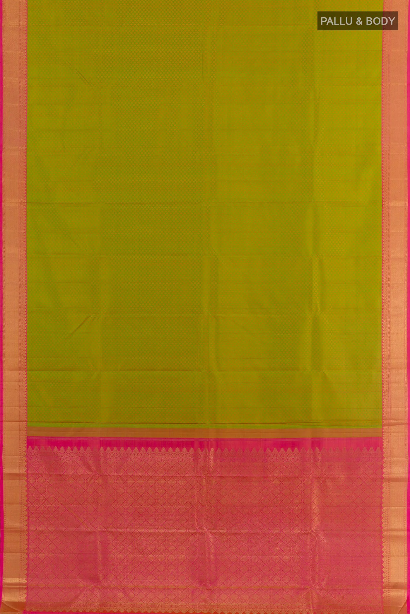 Pure Silk Pure Zari Green Kanchipuram Saree - Image 5