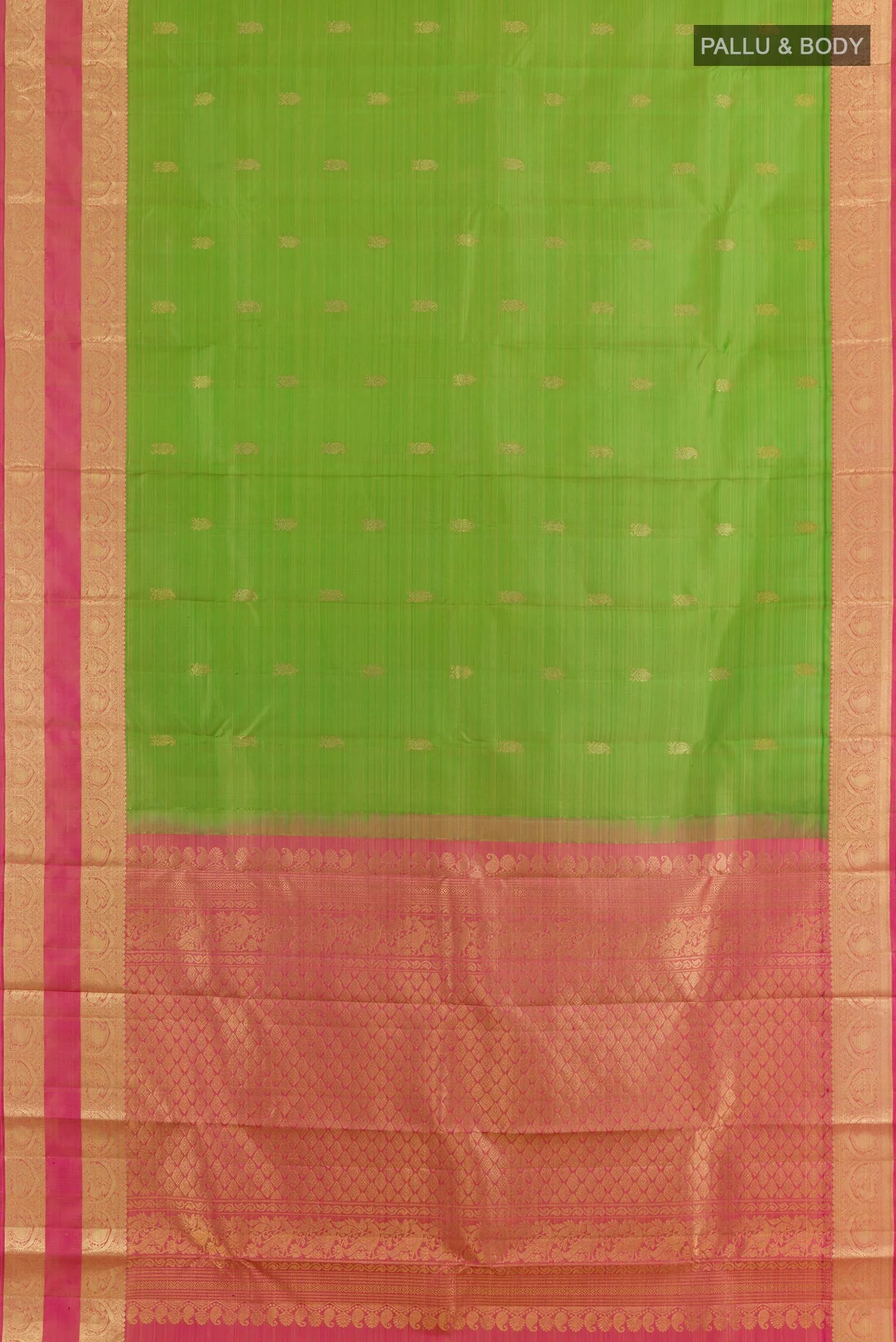 Green Kanchipuram Silk Saree - Image 3