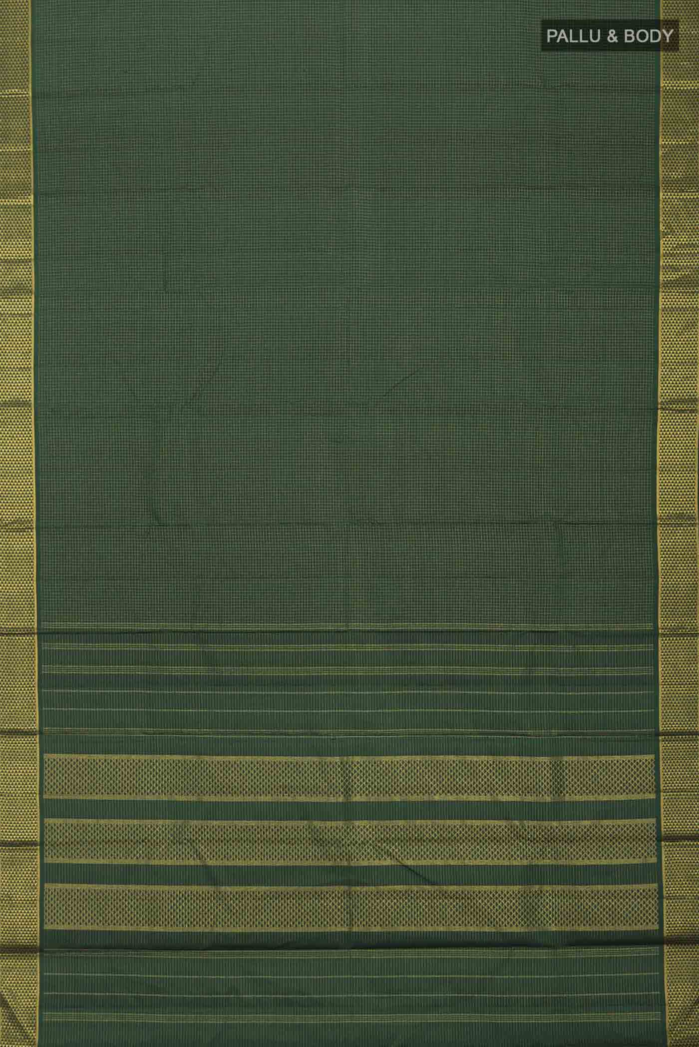 Green Kanchipuram Silk Saree - Image 6