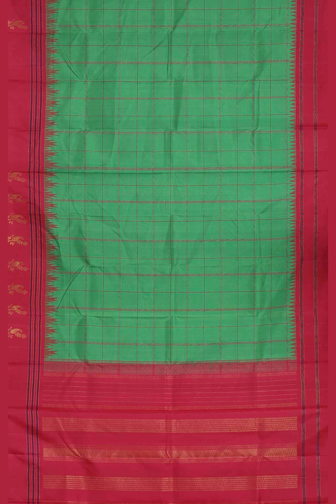 Green Kanjivaram Silk Saree - Image 3