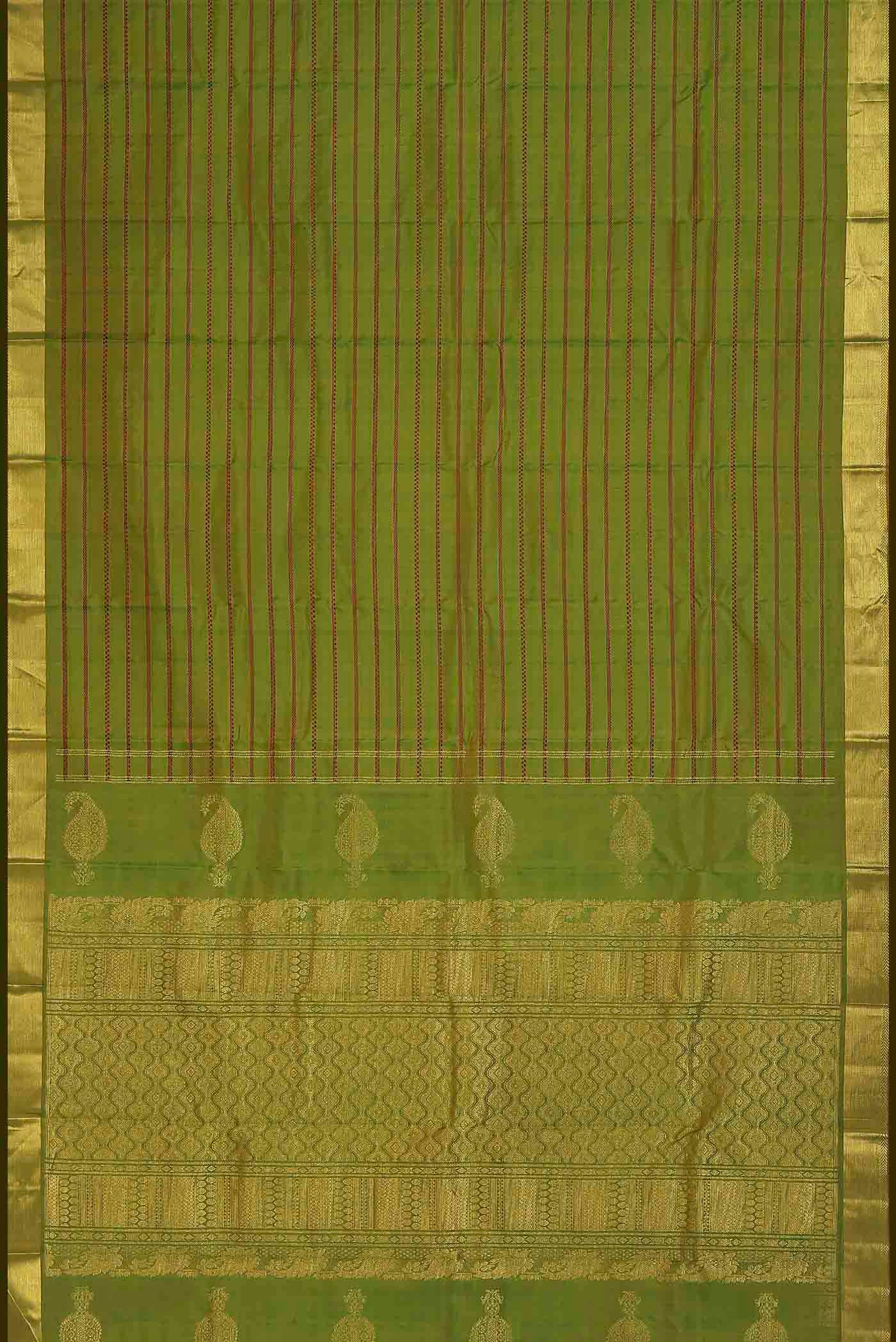 Green Kanjivaram Silk Saree - Image 4