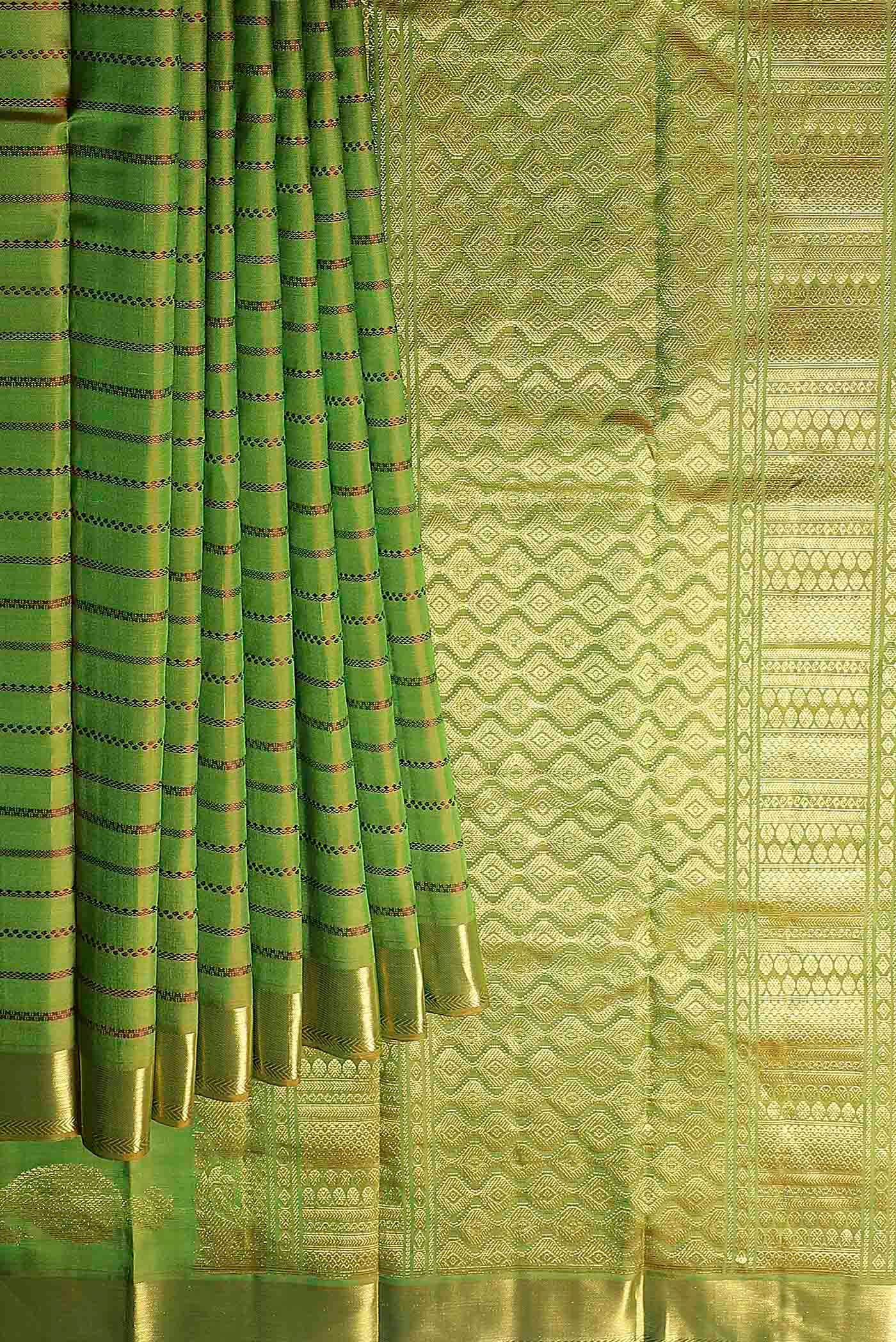 Green Kanjivaram Silk Saree - Image 6