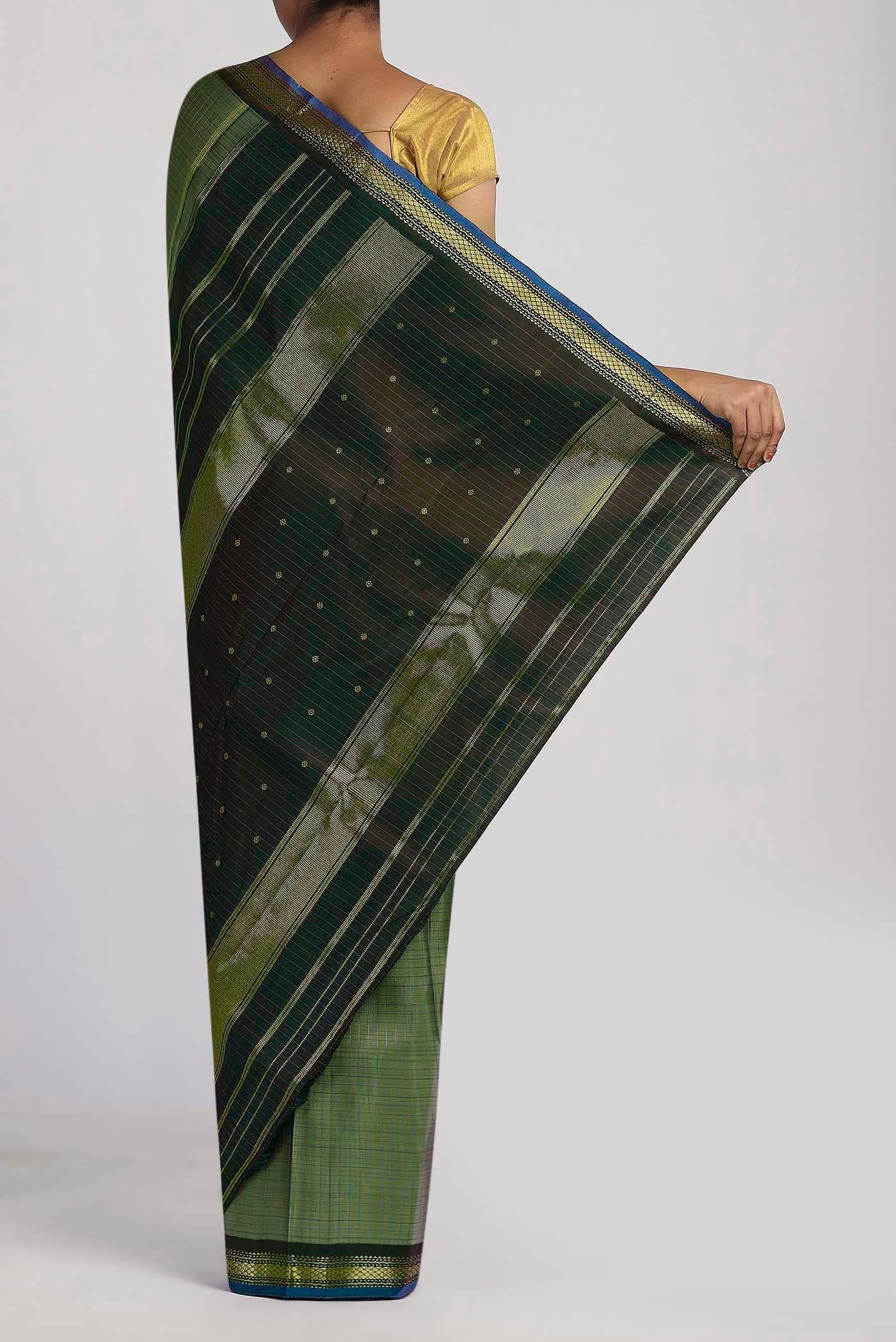 Green Kanjivaram Silk Saree - Image 2