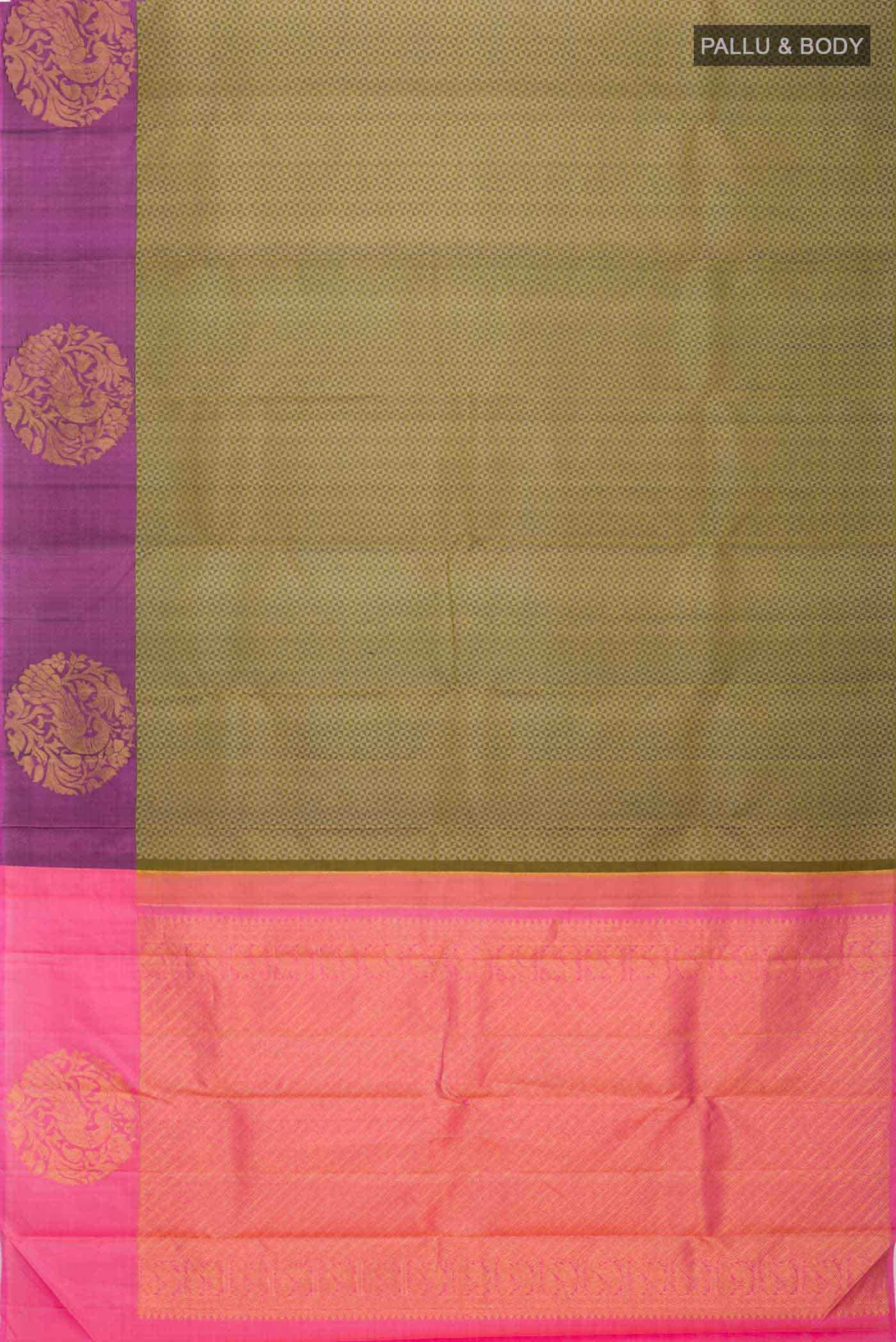 Green Kanchipuram Silk Saree - Image 4
