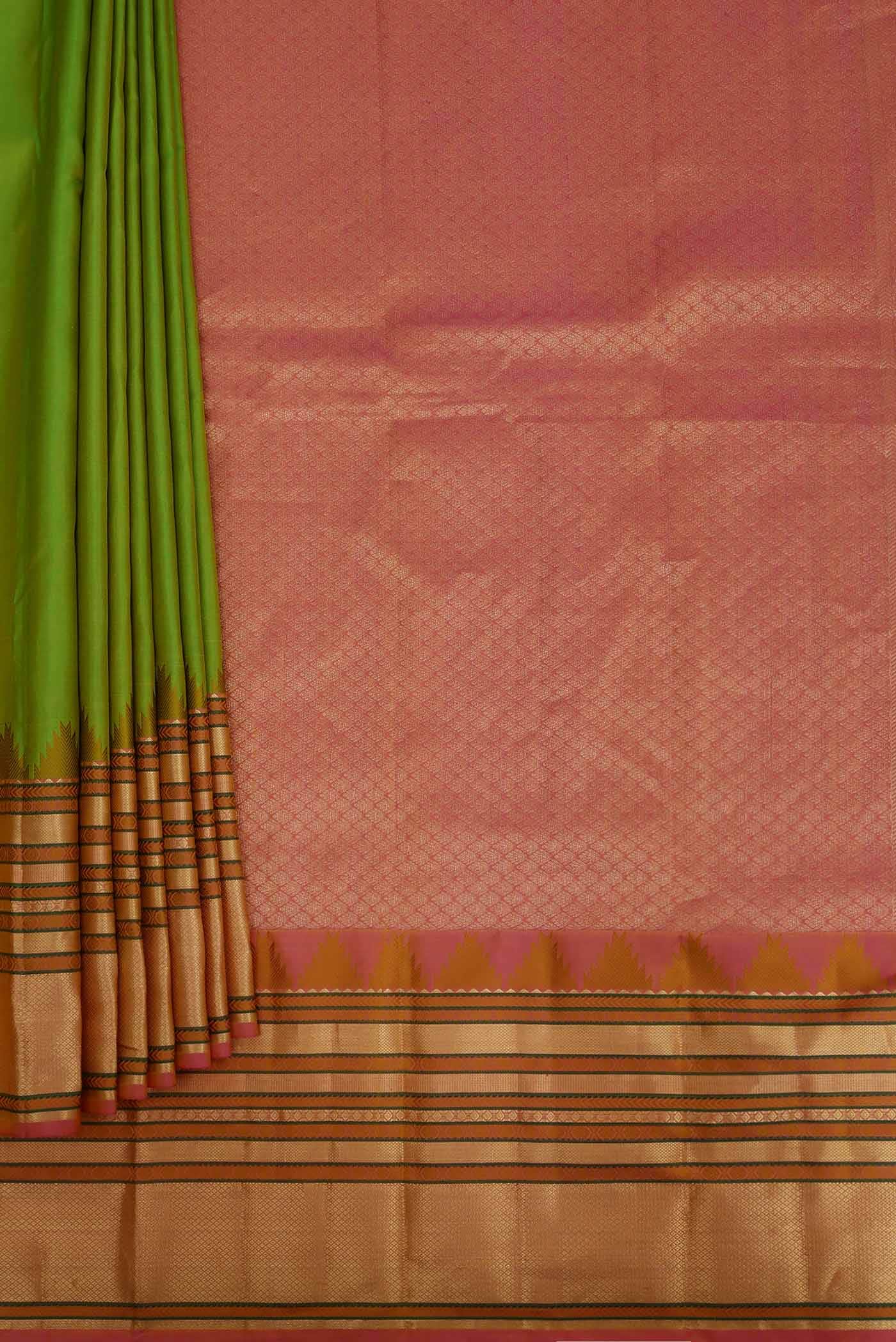 Green Kanchipuram Silk Saree - Image 2