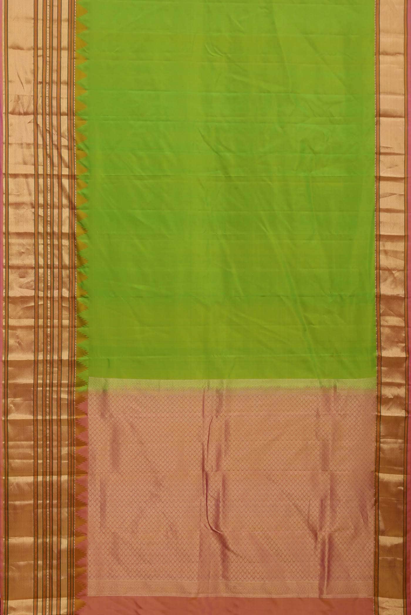 Green Kanchipuram Silk Saree - Image 4
