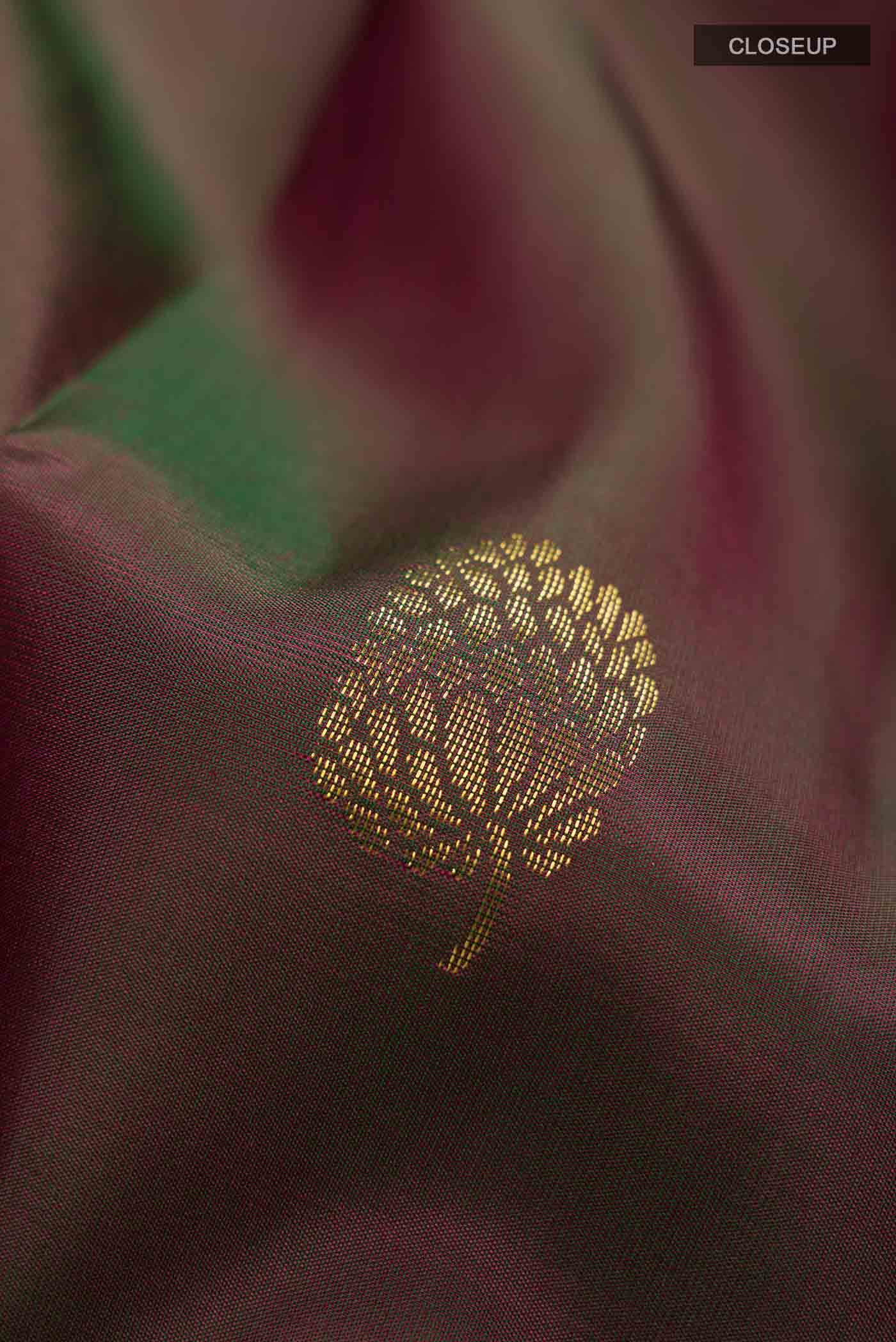 Green Kanchipuram Silk Saree - Image 3