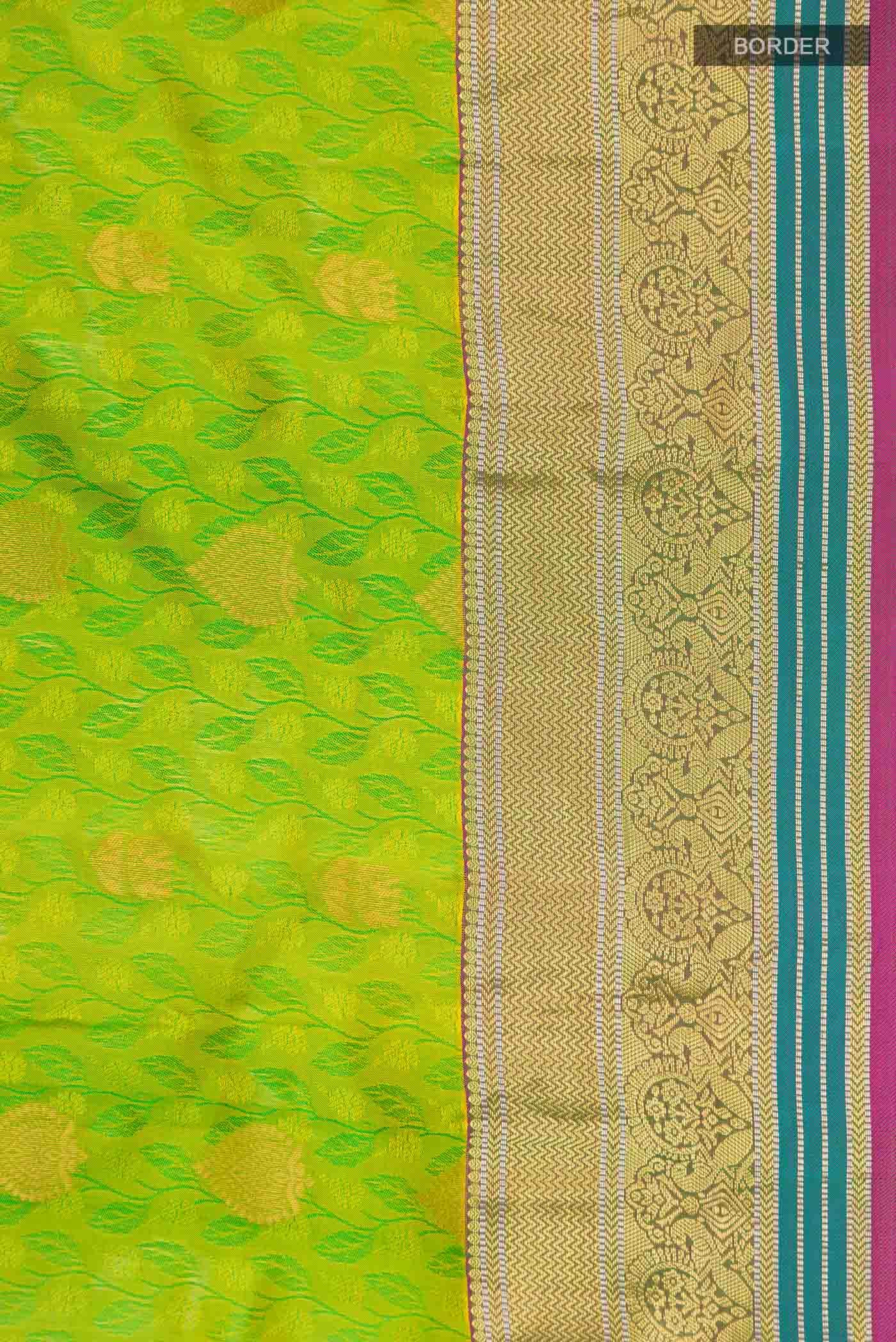 Green Kanchipuram Silk Saree - Image 5