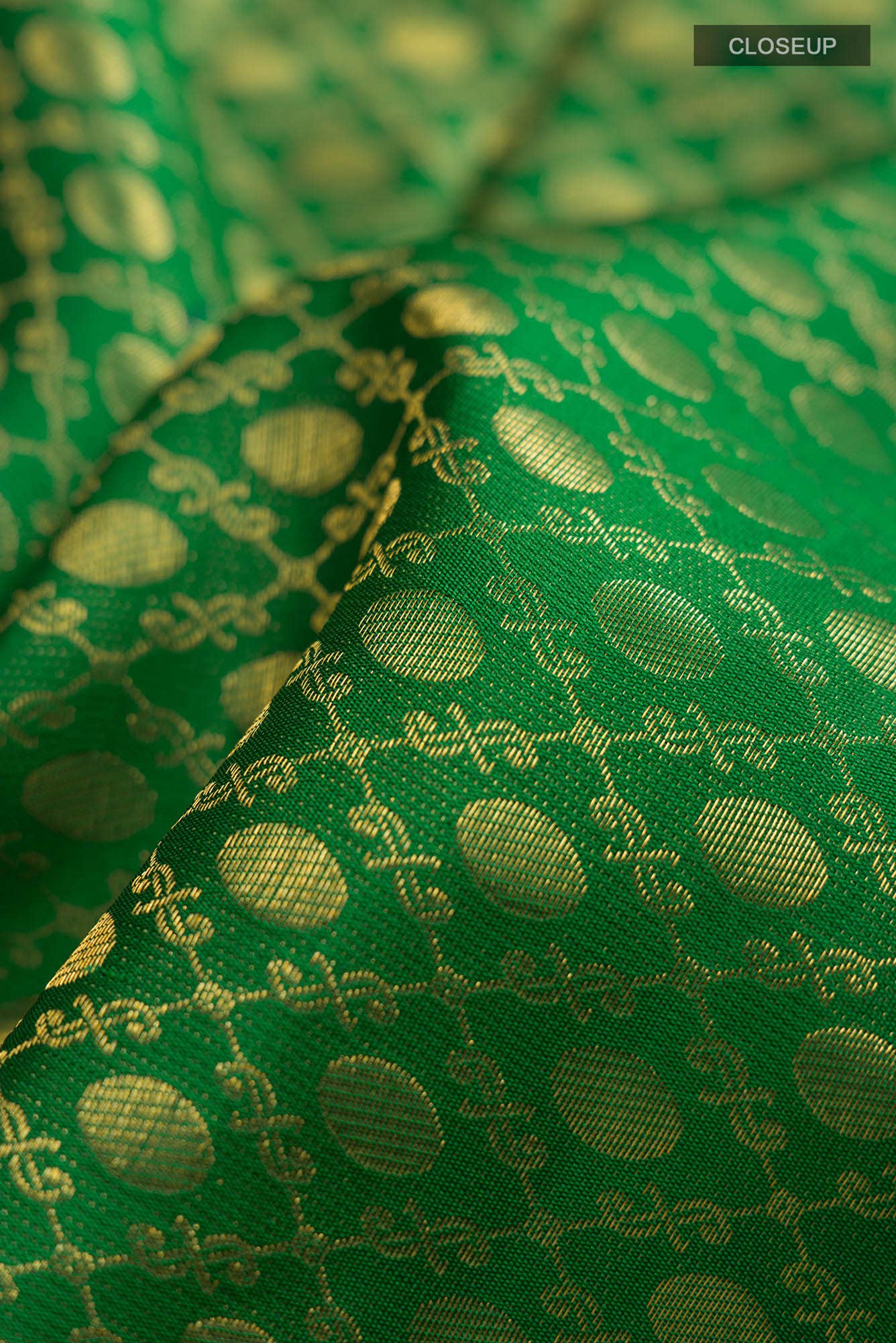 Green Kanchipuram Silk Saree - Image 3