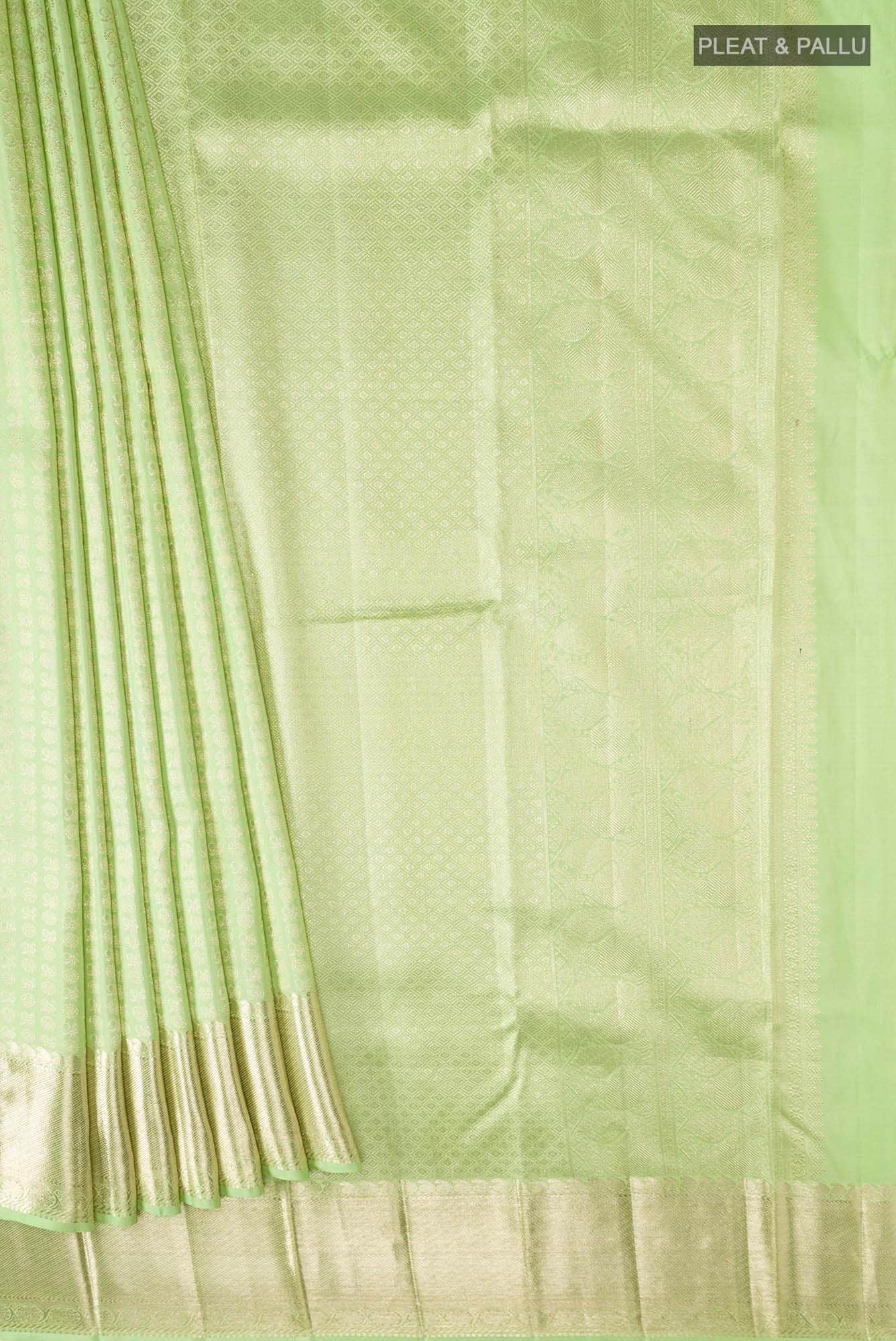 Pista Green Kanjivaram Silk Saree - Image 2